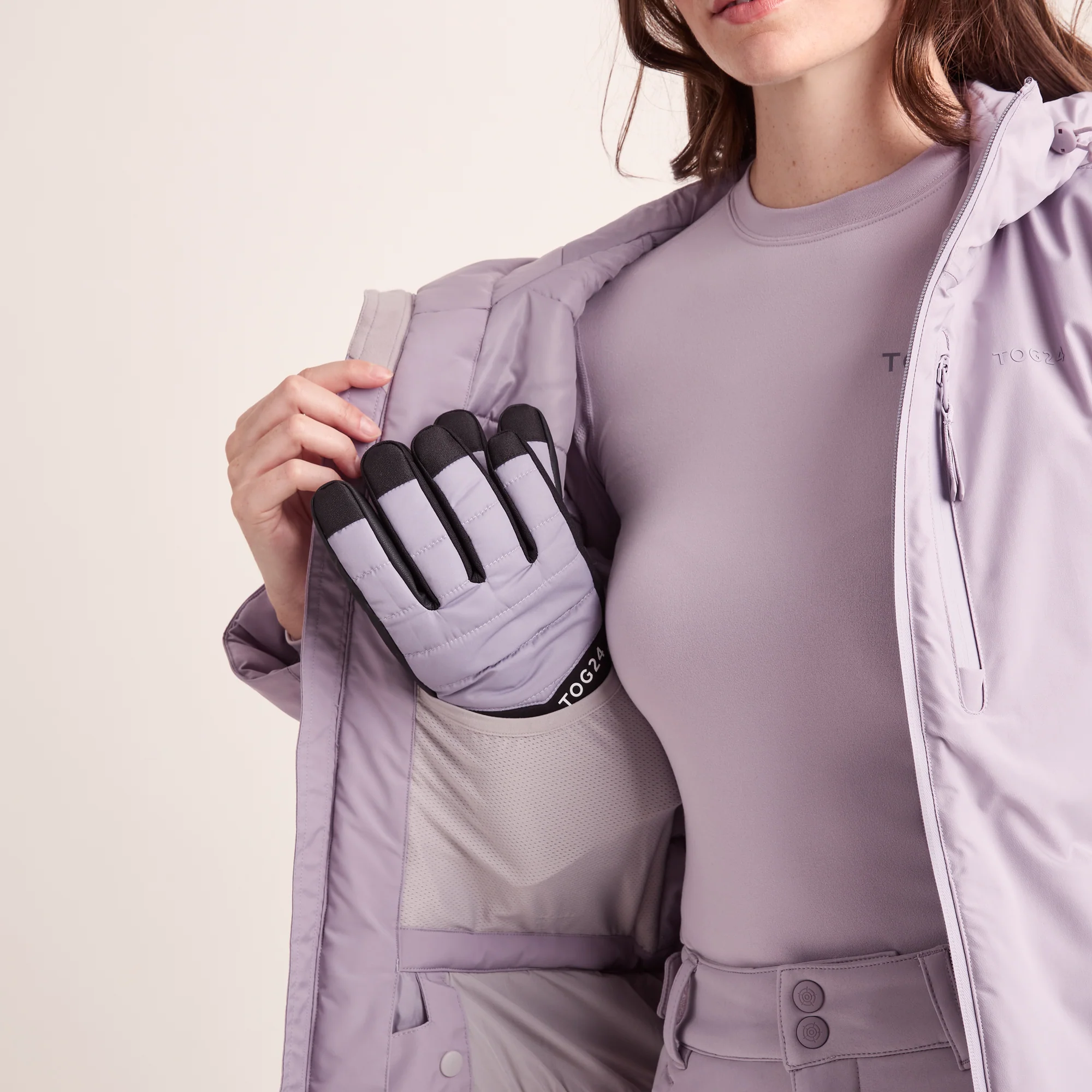 Meribel Womens Performance Waterproof Ski Jacket - Lavender Grey - Image 14