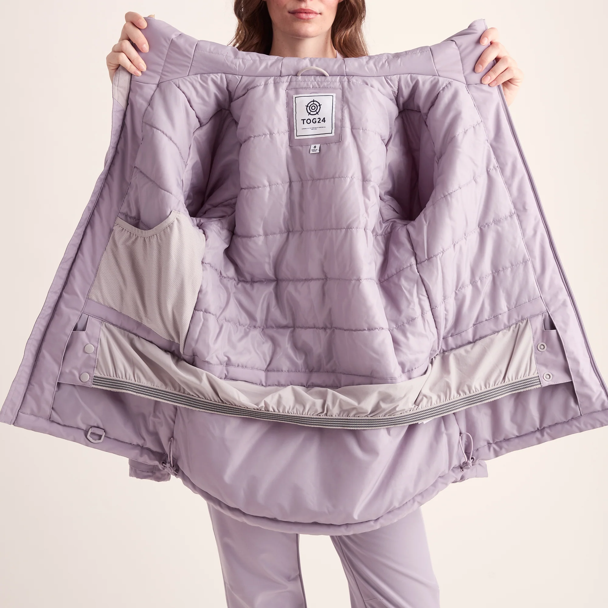 Meribel Womens Performance Waterproof Ski Jacket - Lavender Grey - Image 15