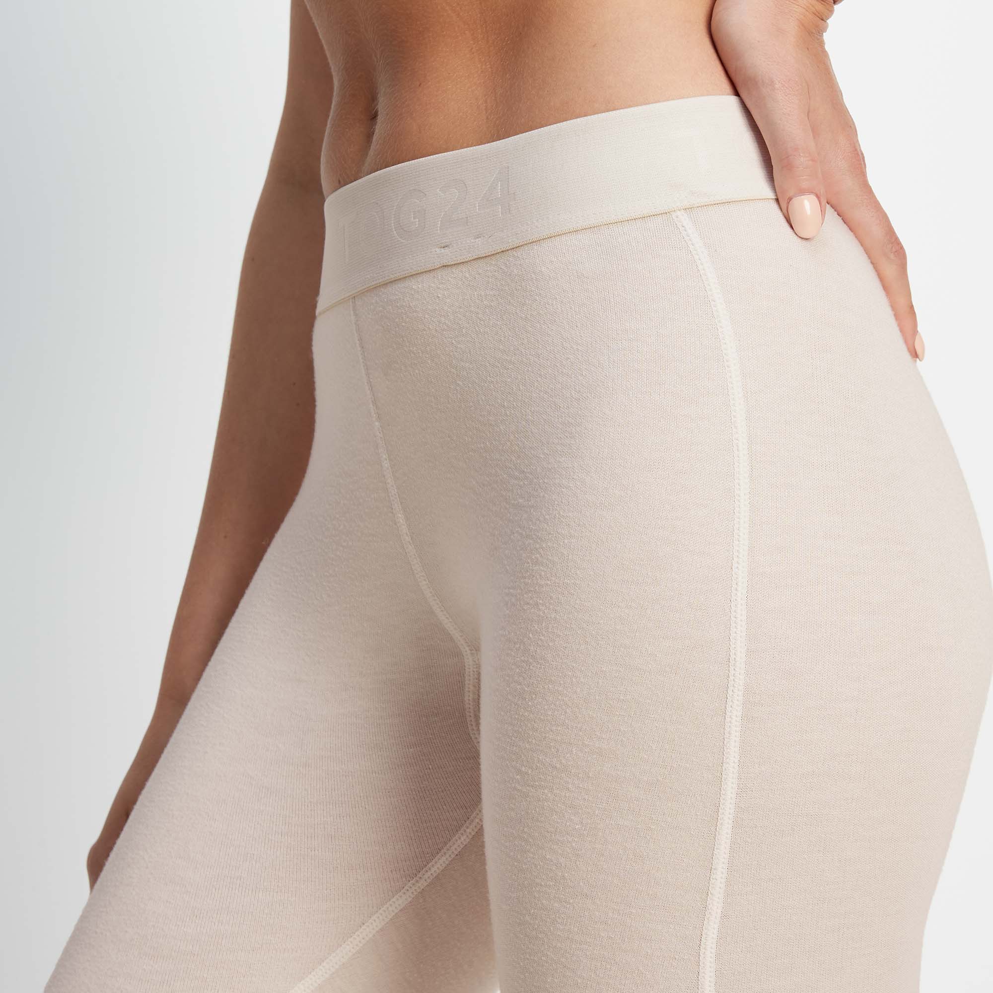 Meru Womens Cashmere Touch Base Layer Leggings - Off White - Image 3