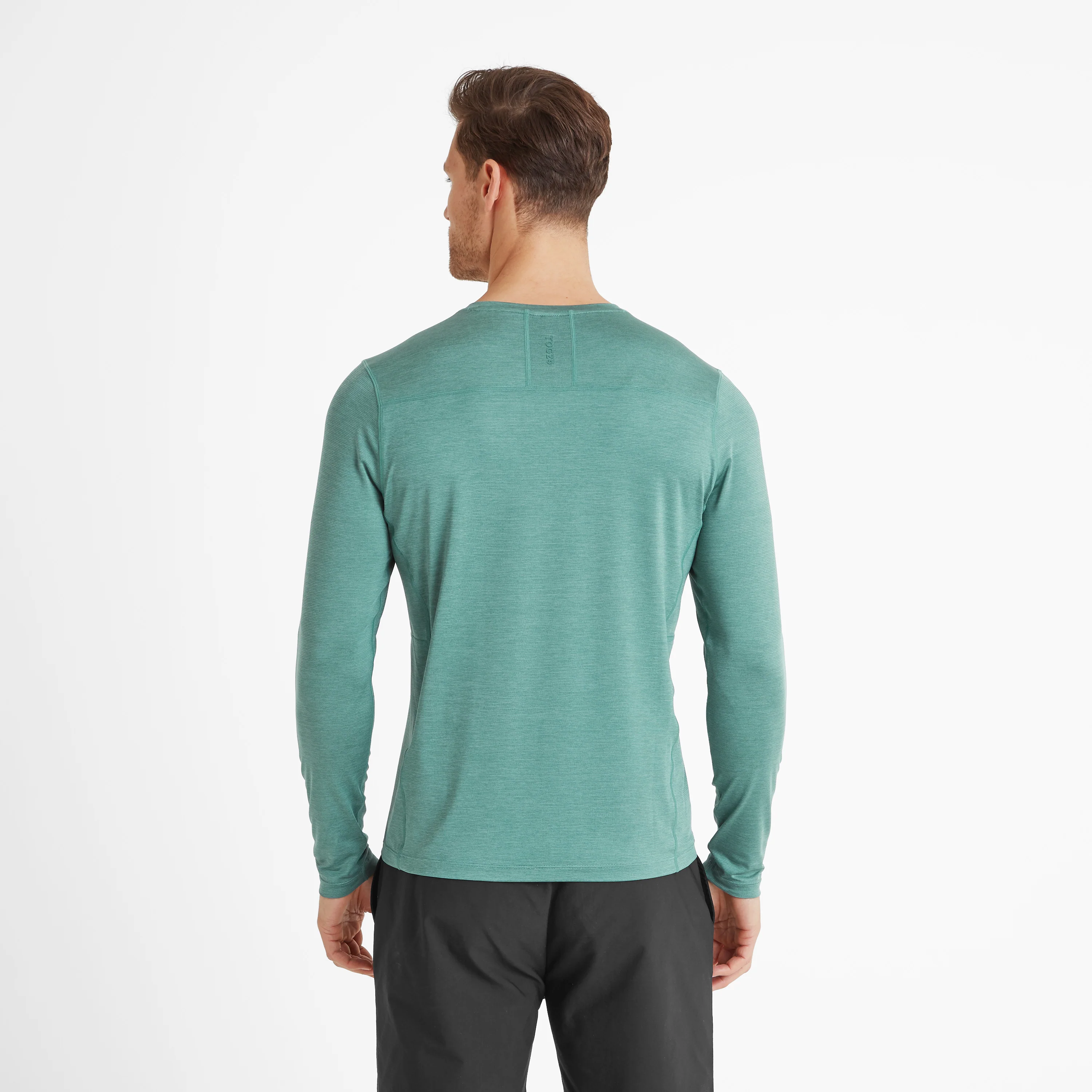 Mittel Mens Long Sleeve Performance Top - Seafoam Green Marl - Image 3