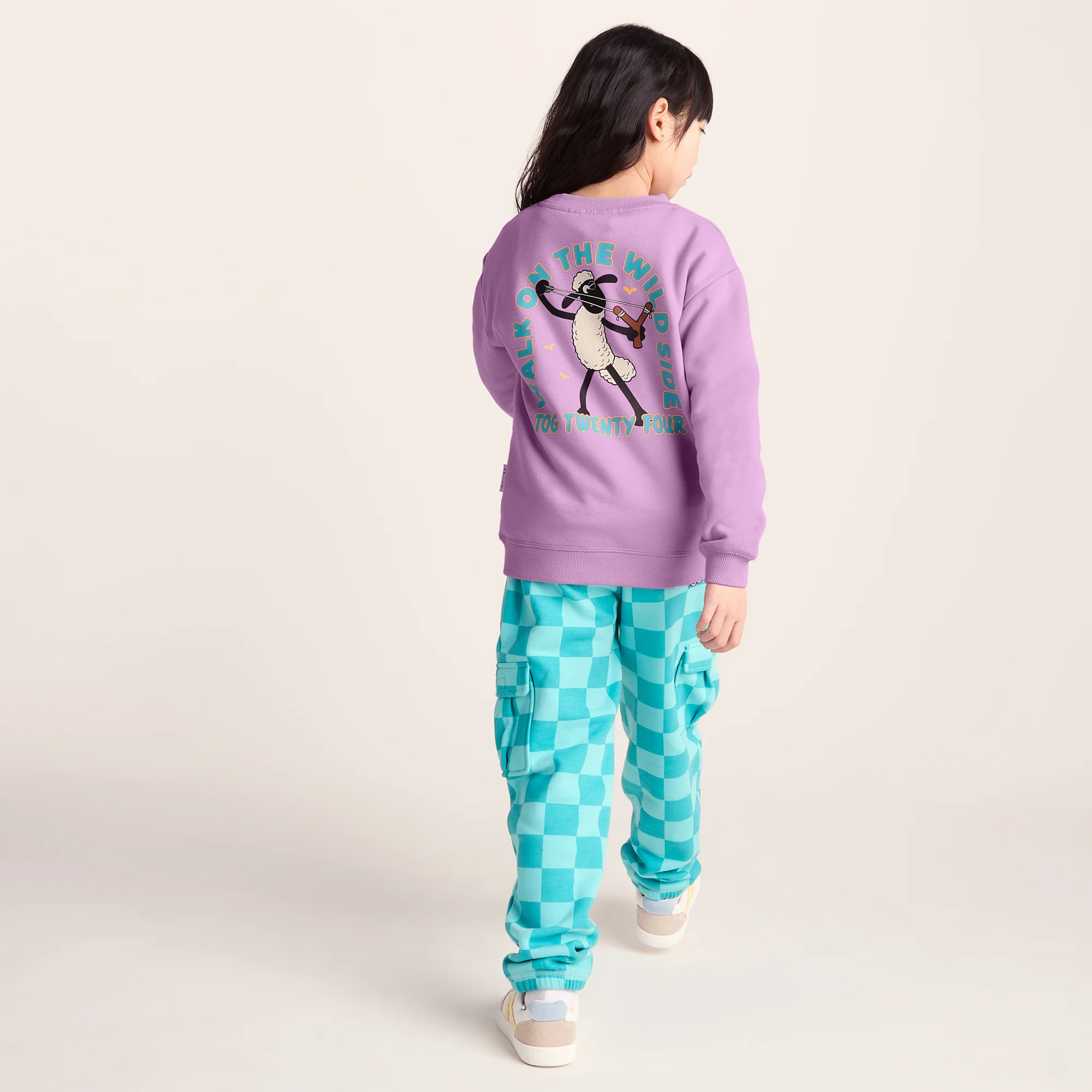 Montadale Kids Shaun the Sheep Crew Sweat - Lilac Haze - Image 3