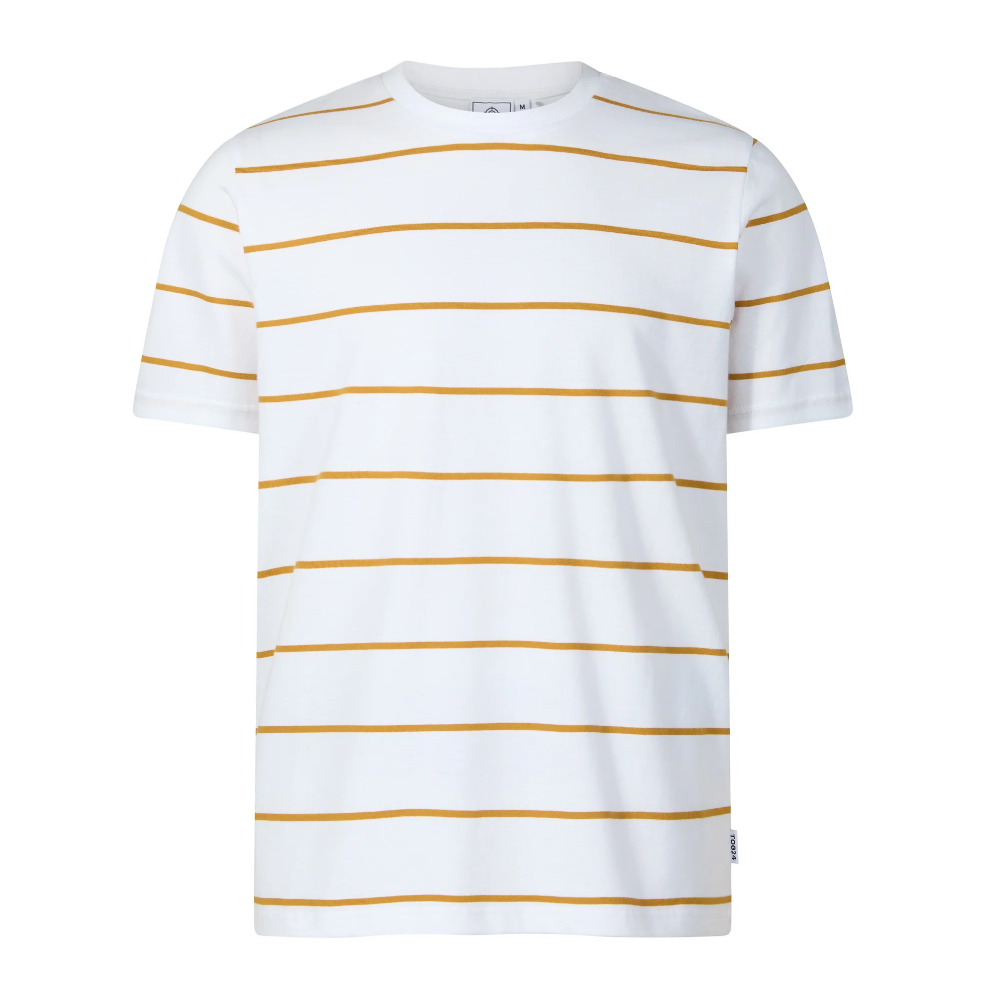 Morar Mens 100% Cotton Supersoft T-Shirt - Dark Yellow Stripe - Image 6