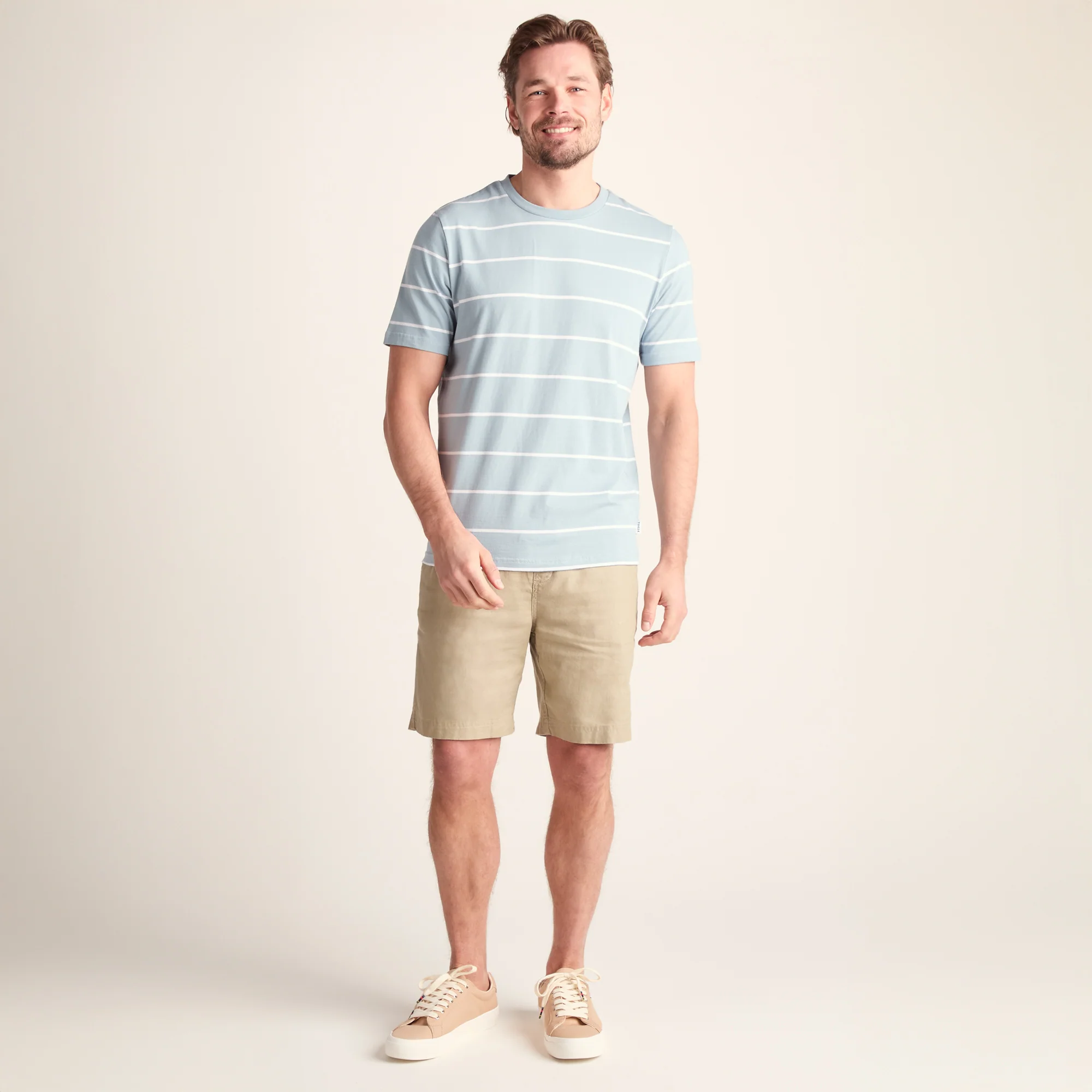 Morar Mens 100% Cotton Supersoft T-Shirt - Summer Sky Stripe - Image 2