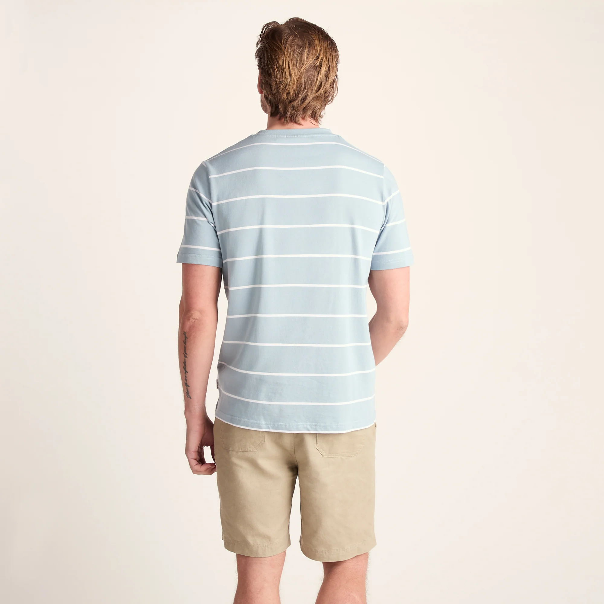 Morar Mens 100% Cotton Supersoft T-Shirt - Summer Sky Stripe - Image 3