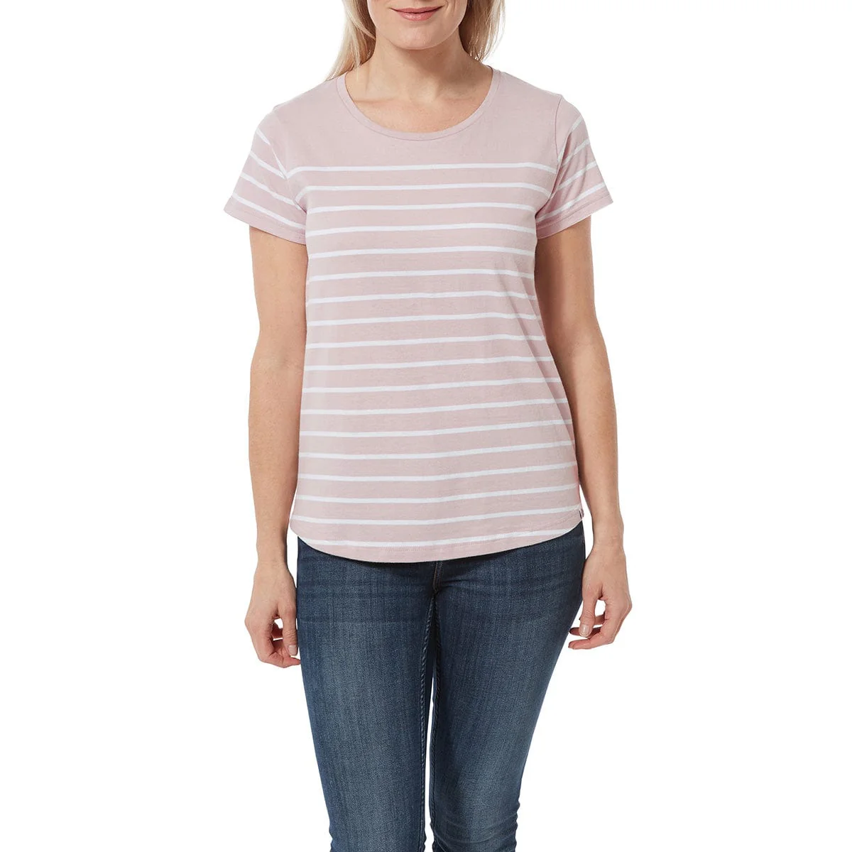 Morigan Womens T-Shirt - Chalk Pink Stripe - Image 2