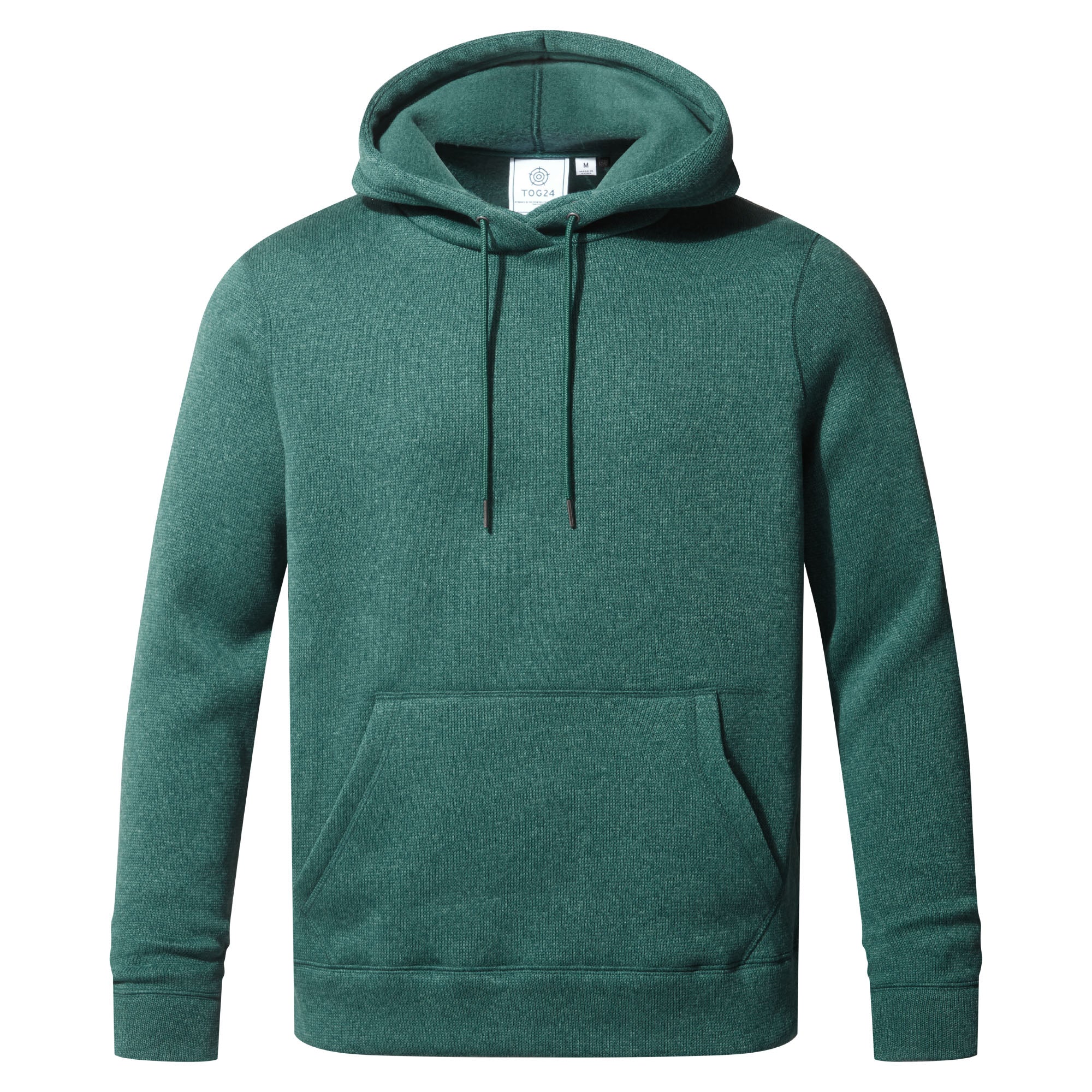 Mosby Mens Supersoft Knitlook Fleece Hoody - Dark Turquoise Marl - Image 7