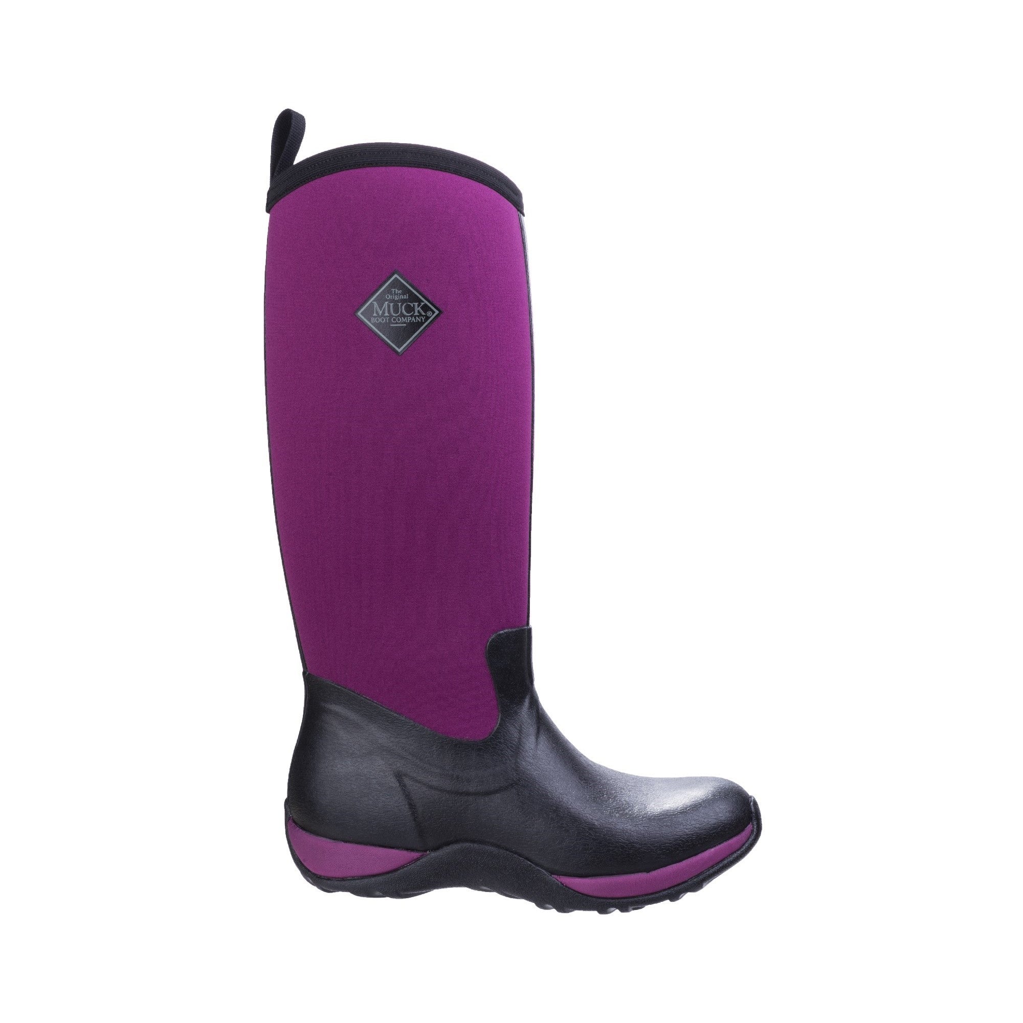 Muck Boots Arctic Adventure Womens Pull On Wellington Boot - Black/Maroon - Image 3