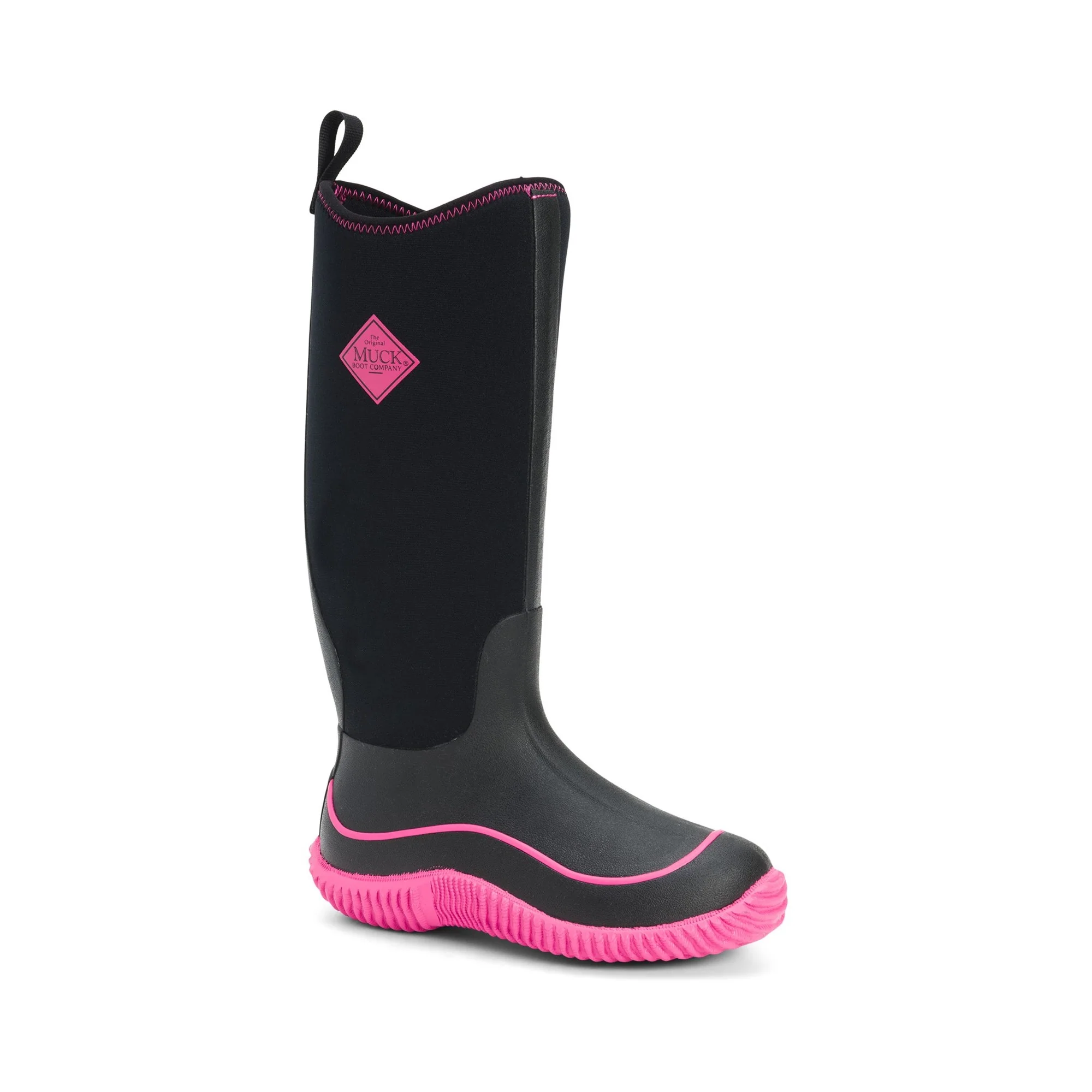 Muck Boots Hale Pull On Womens Wellington - Black/Pink