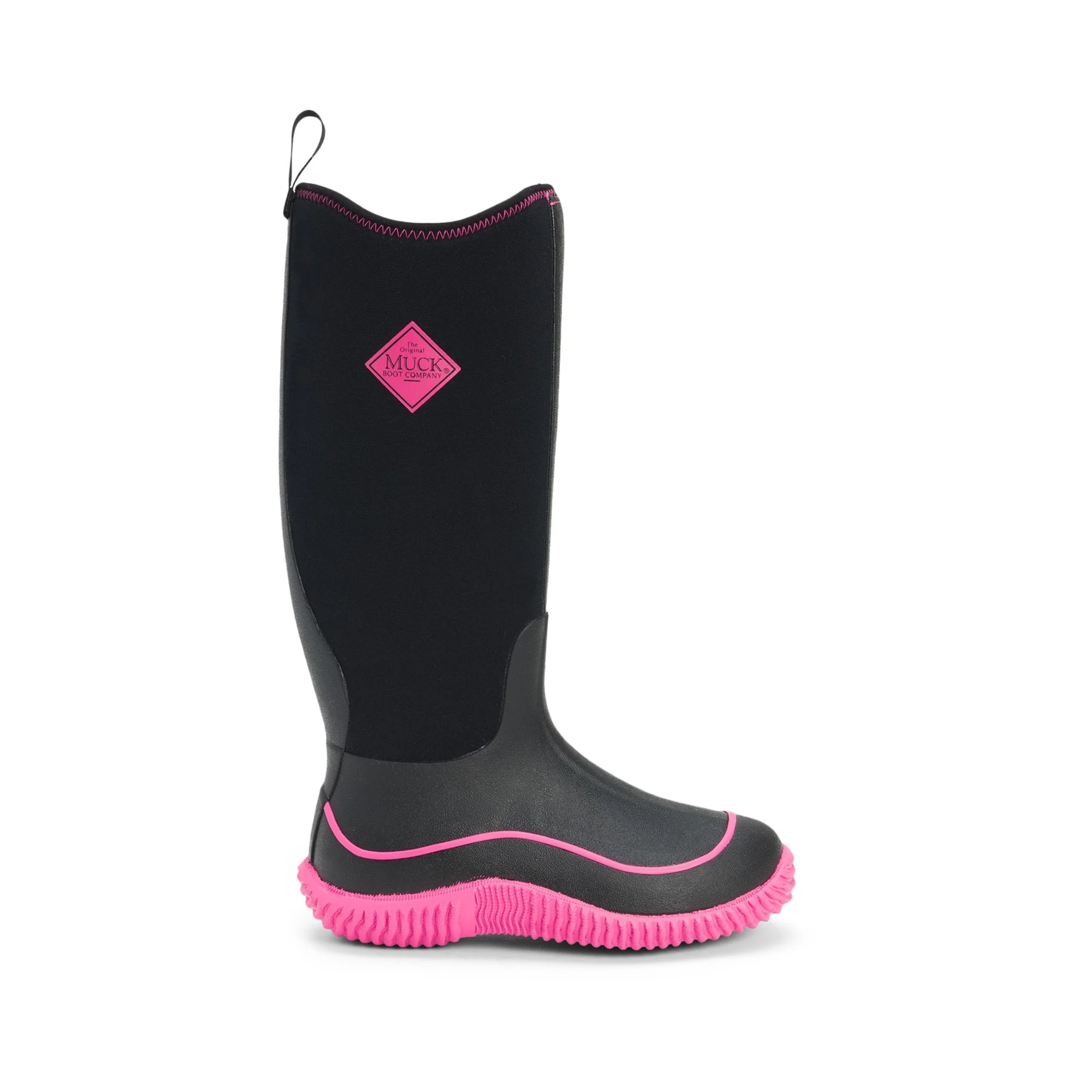 Muck Boots Hale Pull On Womens Wellington - Black/Pink - Image 5
