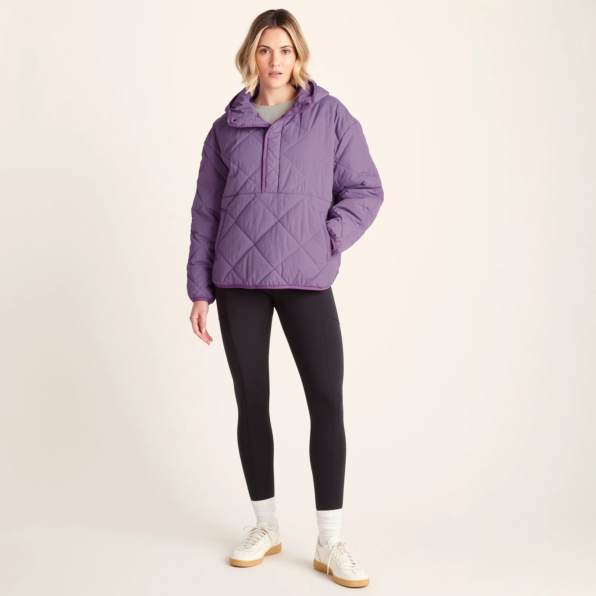 Nanford Womens Oversized Shower Resistant Diamond Quilted Jacket - Orchid - Image 2