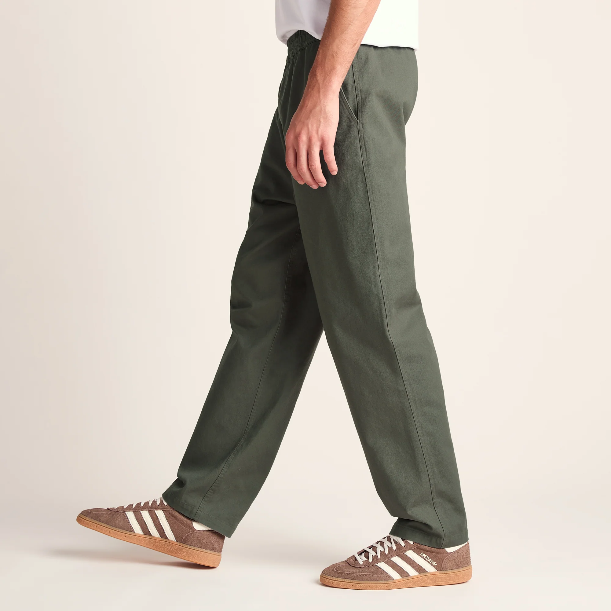 Nelson Mens Relaxed Fit 100% Cotton Heavyweight Straight Leg Trousers - Faded Khaki - Image 6