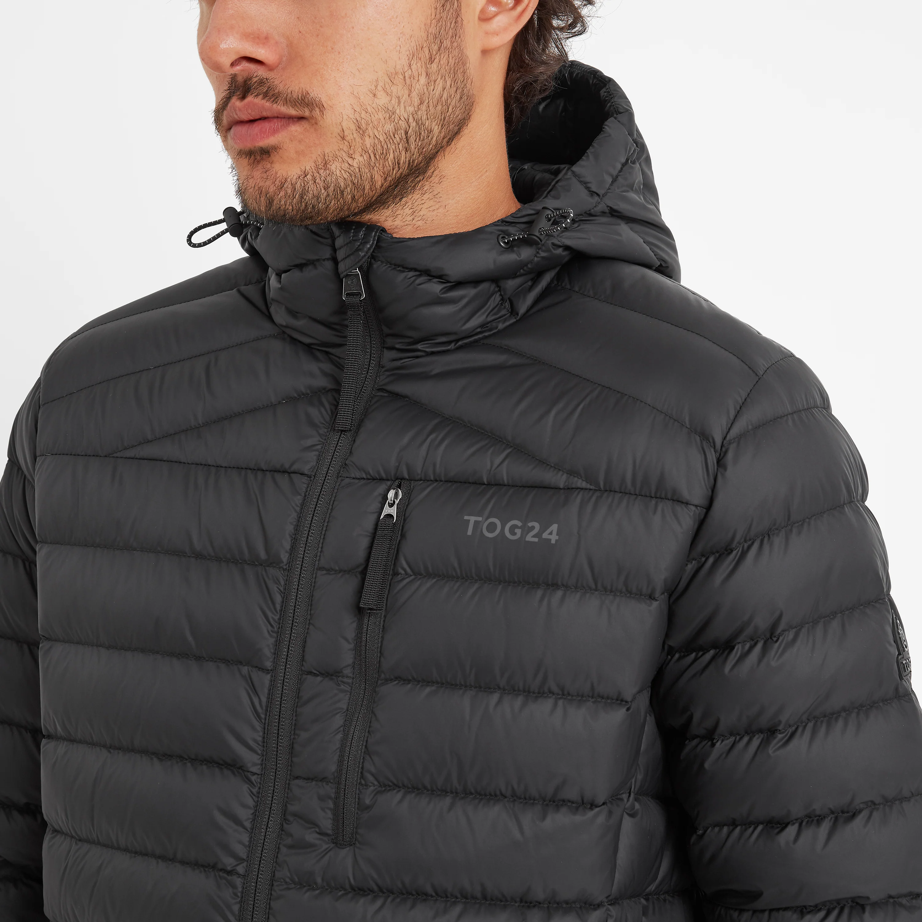 North Mens RDS Certified Down Hooded Jacket - Black - Image 5