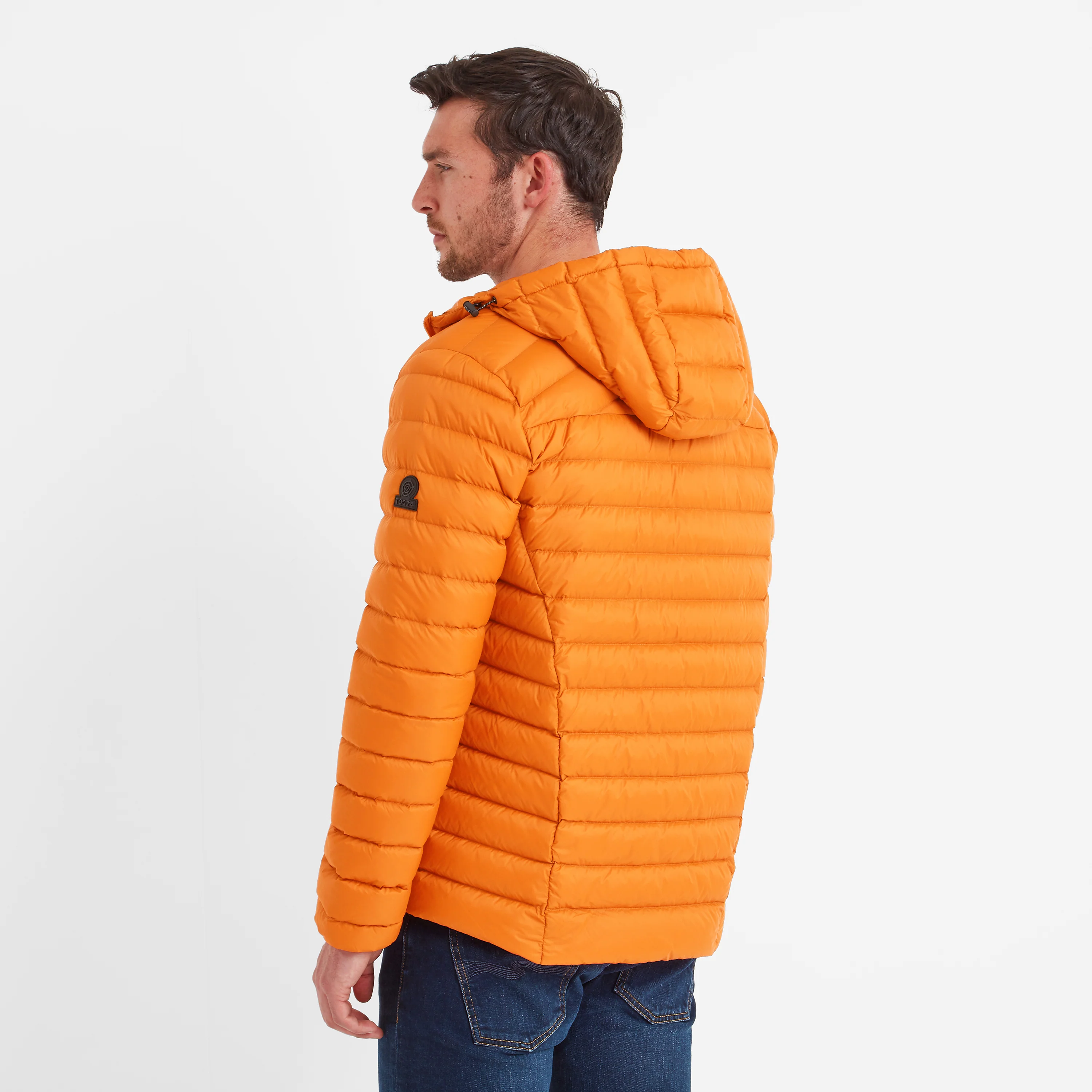 North Mens RDS Certified Down Hooded Jacket - Dark Orange - Image 3