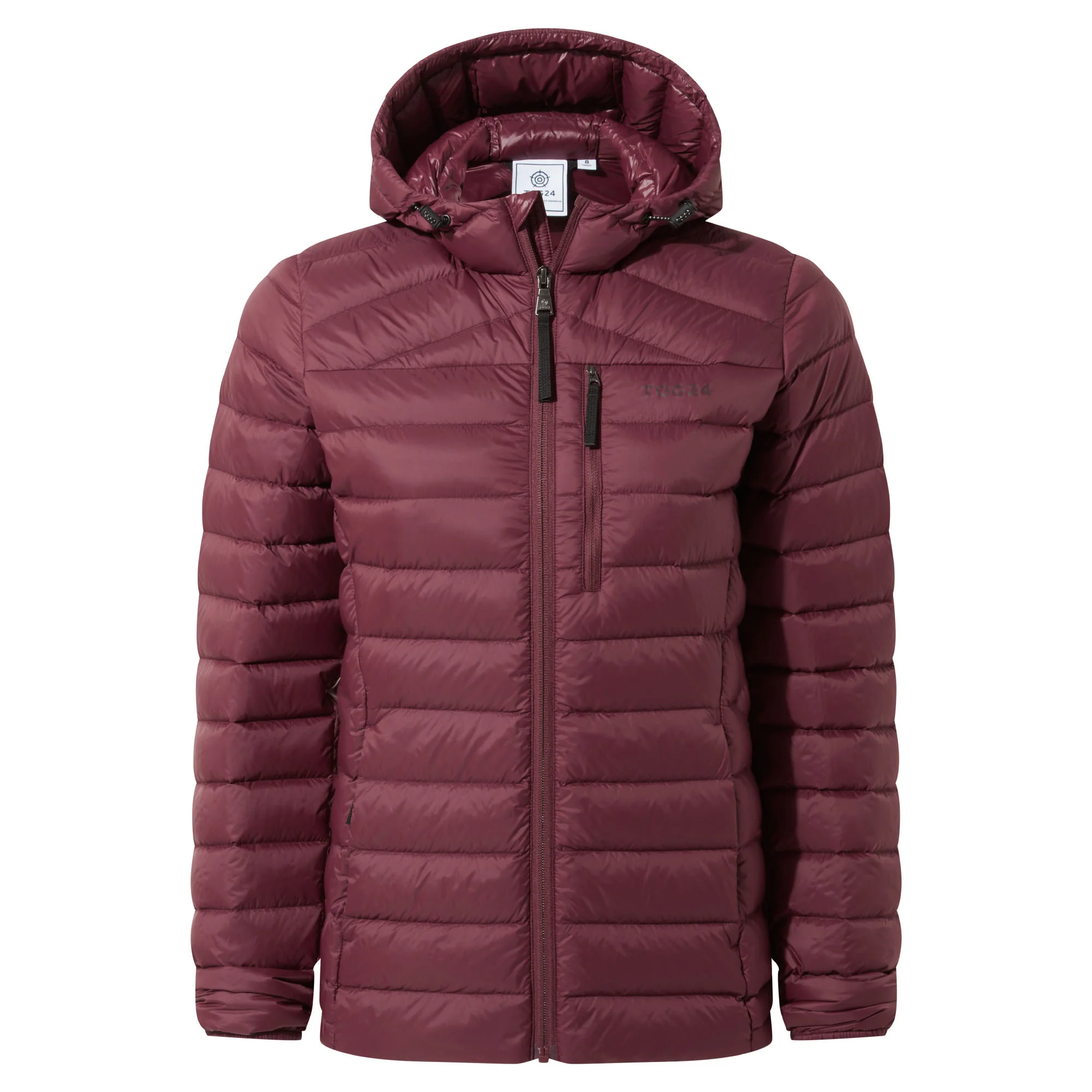 North Womens RDS Certified Down Hooded Jacket - Burgundy - Image 10