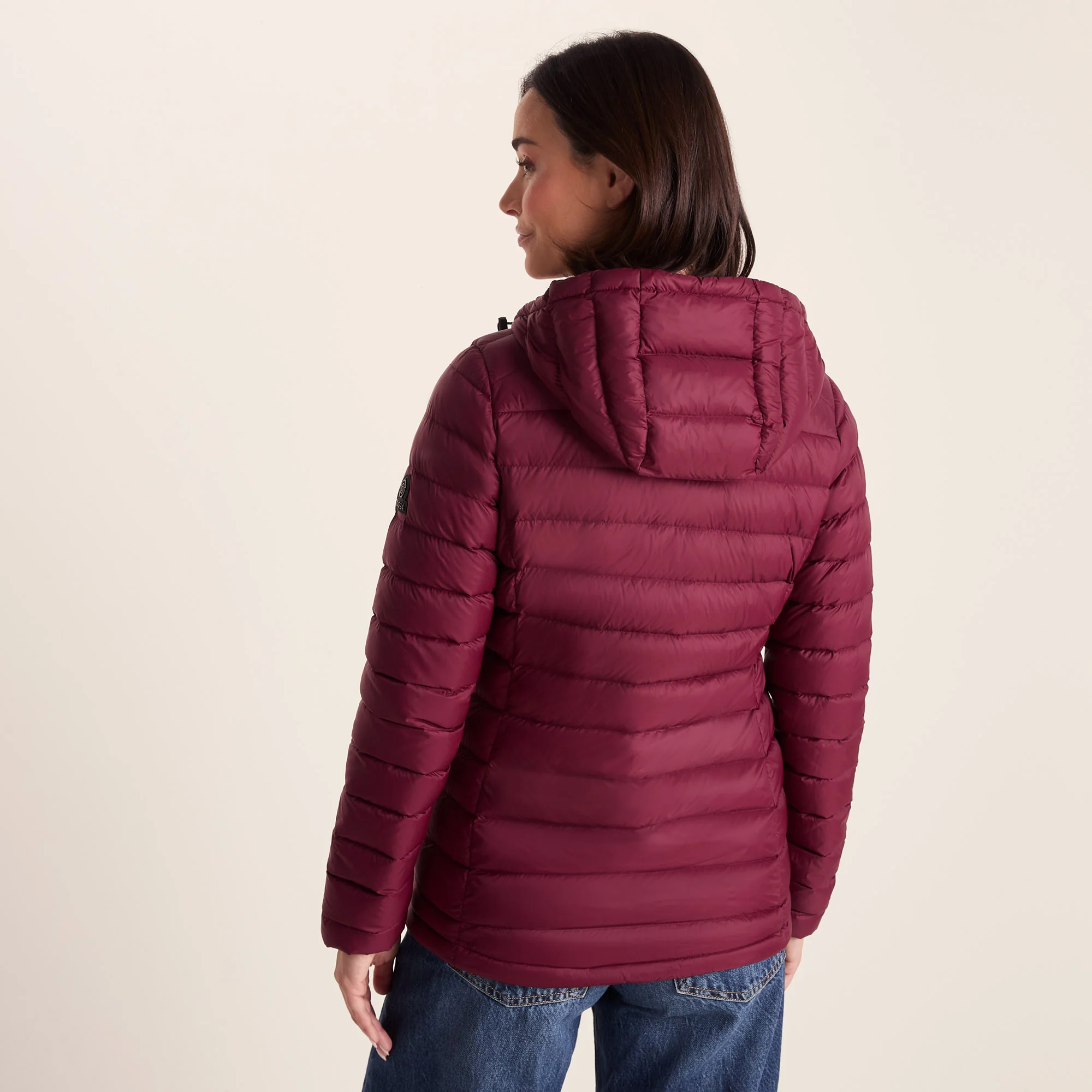 North Womens RDS Certified Down Hooded Jacket - Burgundy - Image 4