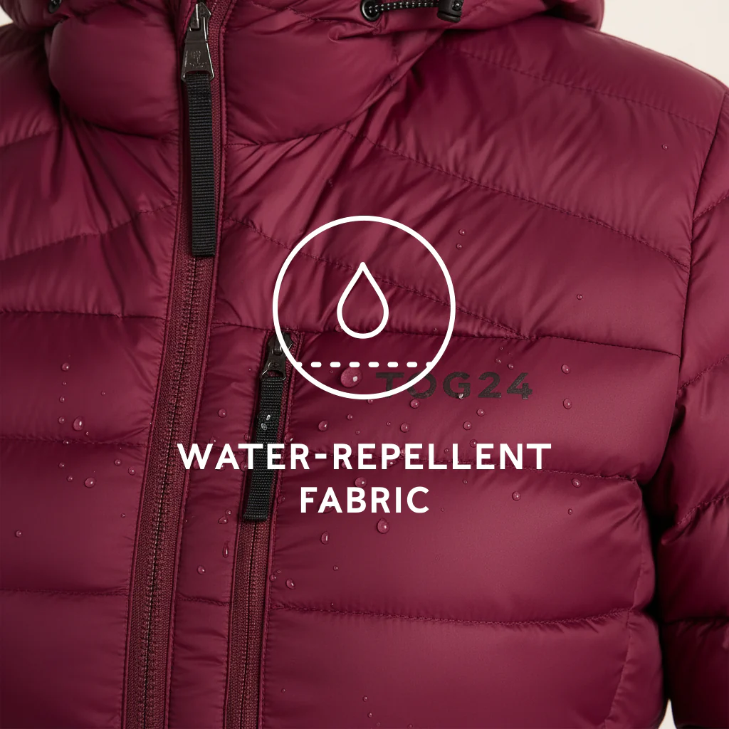 North Womens RDS Certified Down Hooded Jacket - Burgundy - Image 9