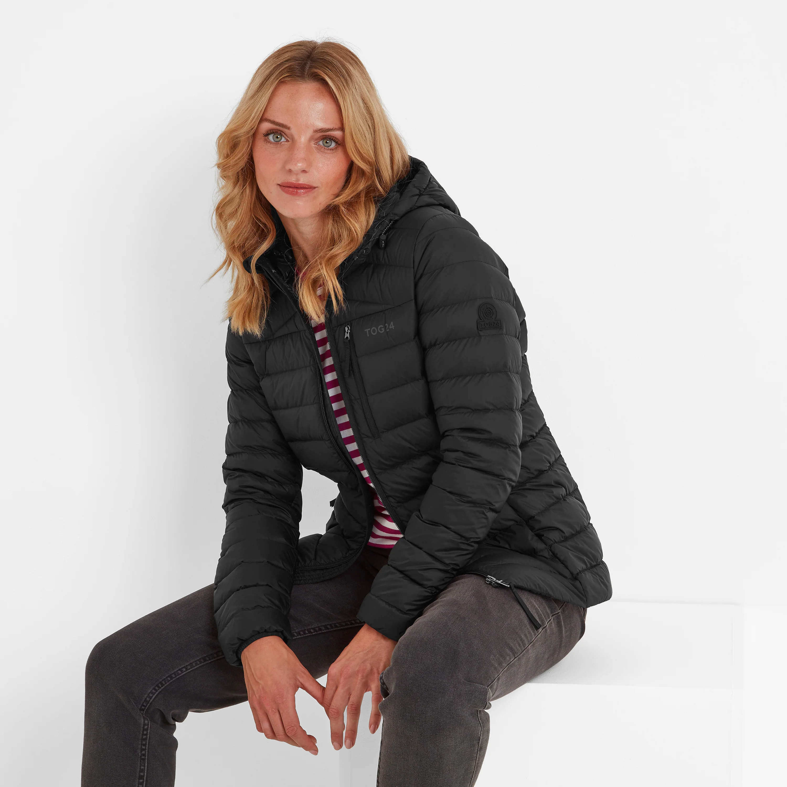 North Womens RDS Certified Down Hooded Jacket - Black - Image 3