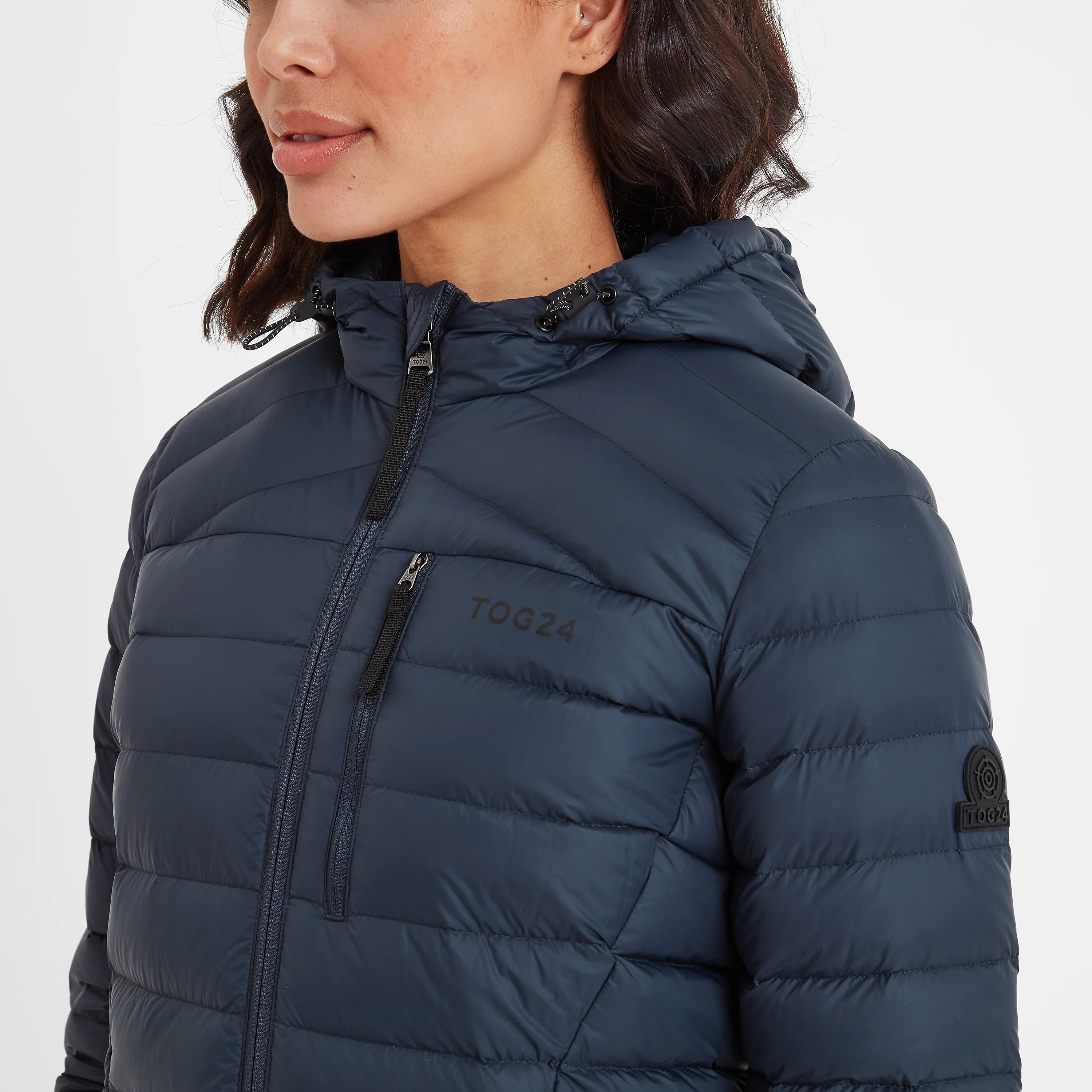 North Womens RDS Certified Down Hooded Jacket - Dark Indigo - Image 5