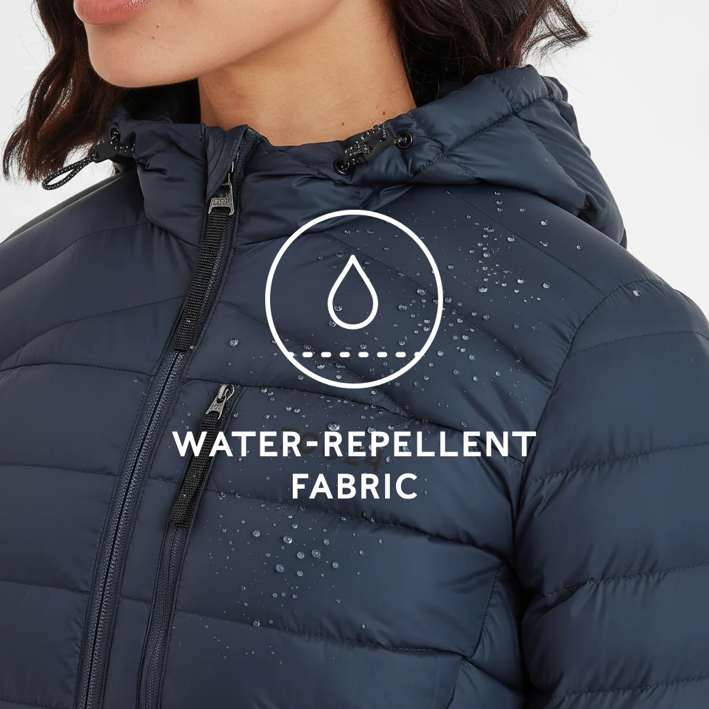 North Womens RDS Certified Down Hooded Jacket - Dark Indigo - Image 7