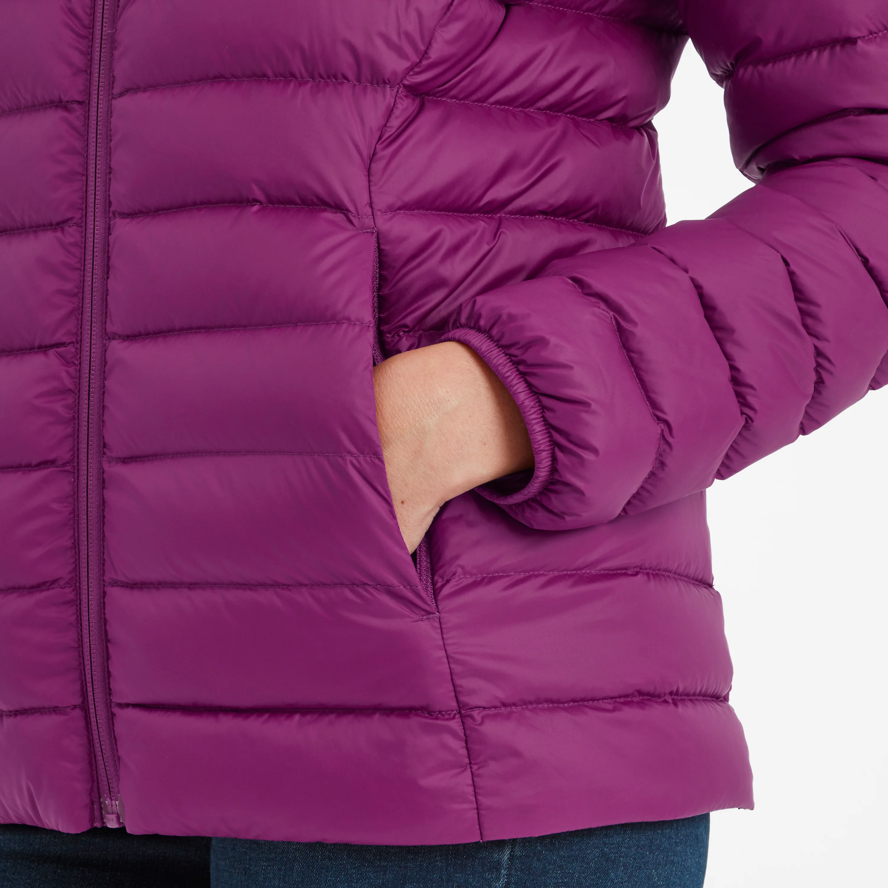 North Womens RDS Certified Down Hooded Jacket - Purple Berry - Image 6