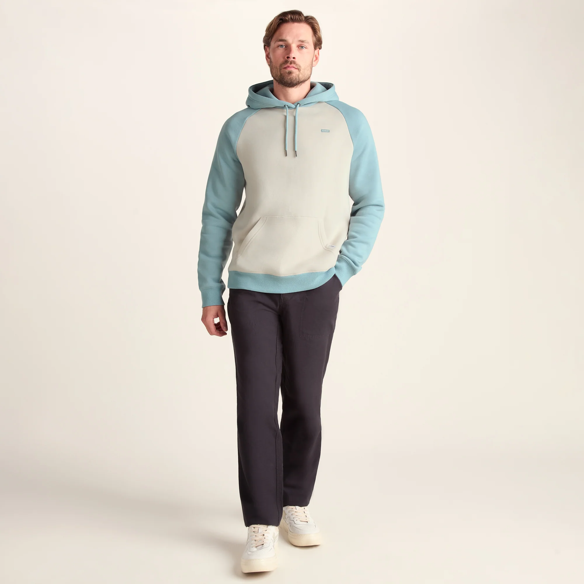 Noston Mens Supersoft Raglan Hoody - Summer Sky - Image 2
