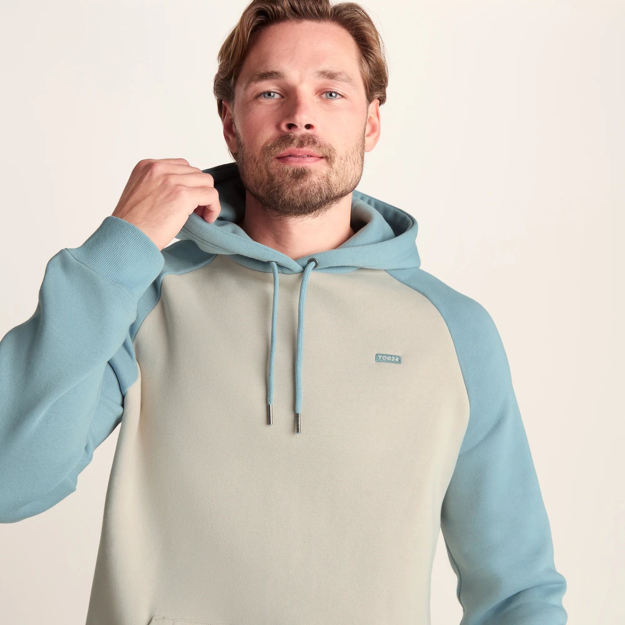 Noston Mens Supersoft Raglan Hoody - Summer Sky - Image 5