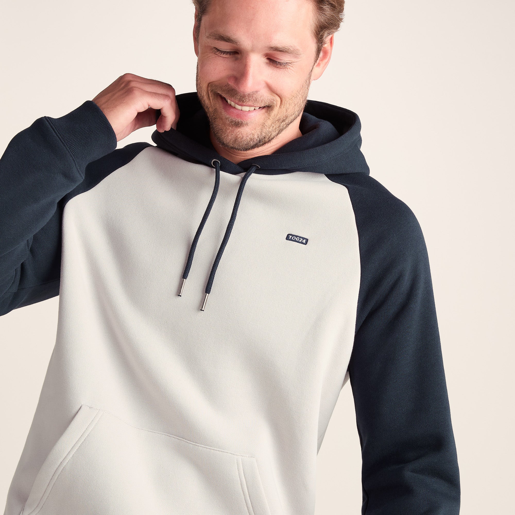 Noston Mens Supersoft Raglan Hoody - Dark Indigo - Image 4