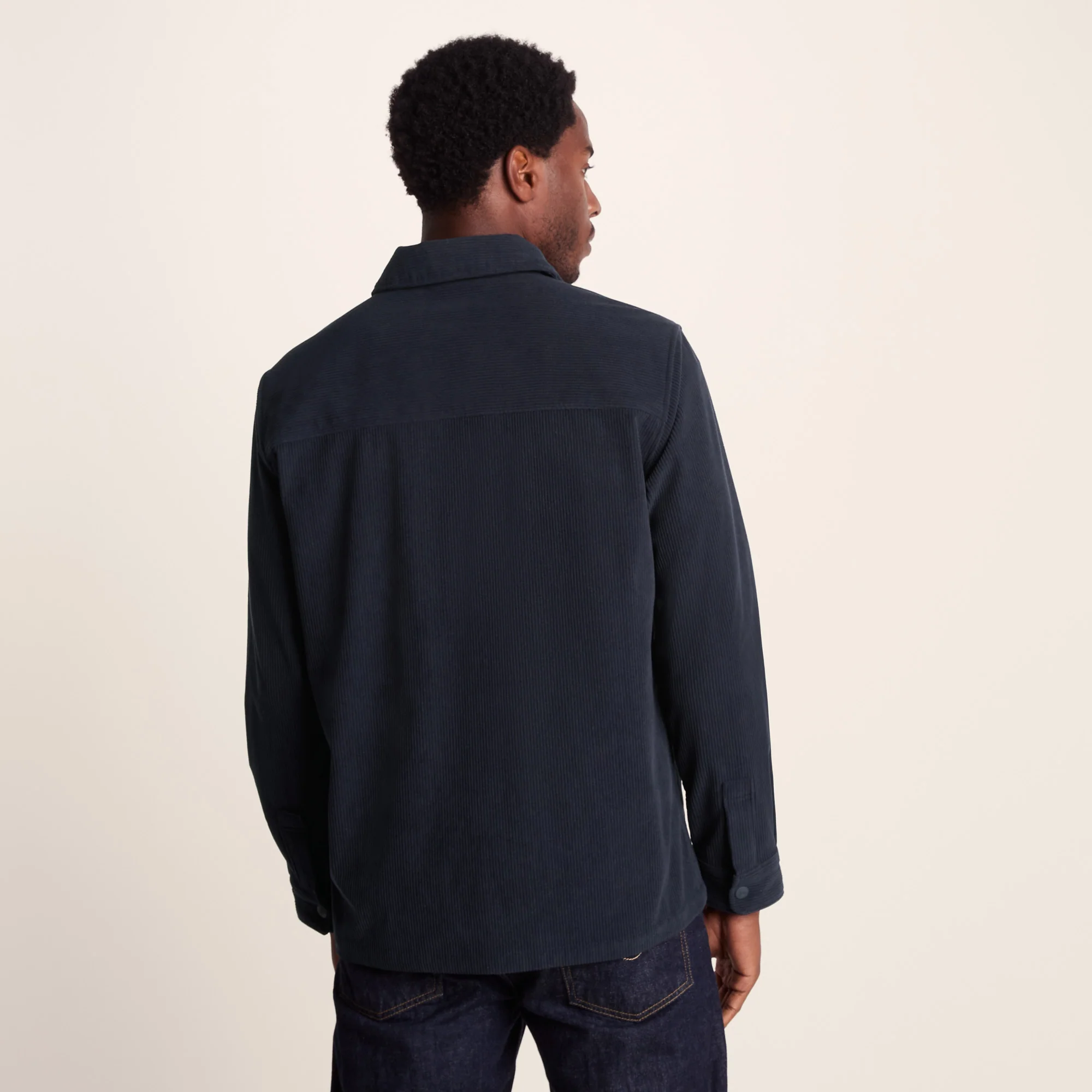 Olson Mens Chunky Corduroy Shacket - Dark Indigo - Image 3