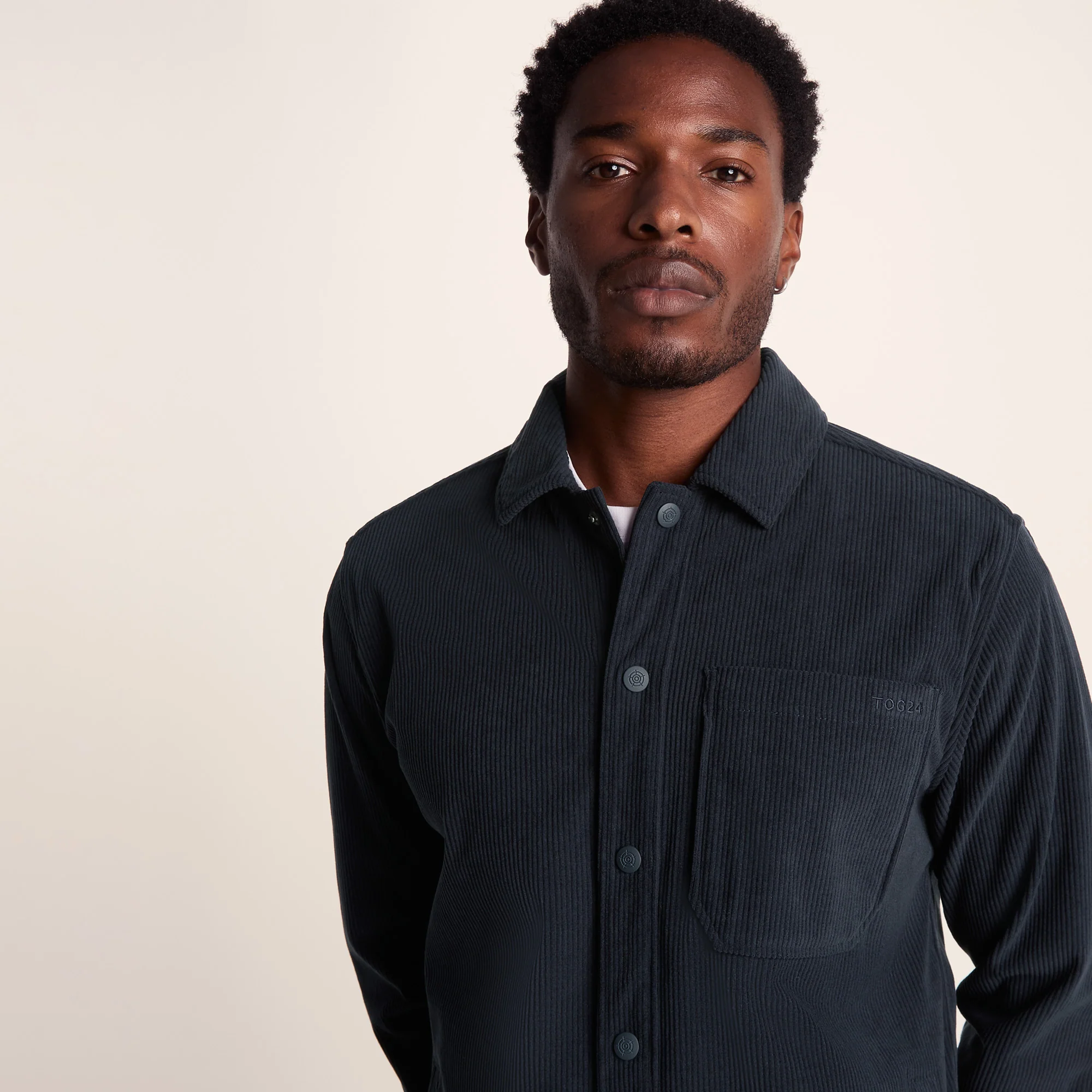 Olson Mens Chunky Corduroy Shacket - Dark Indigo - Image 6