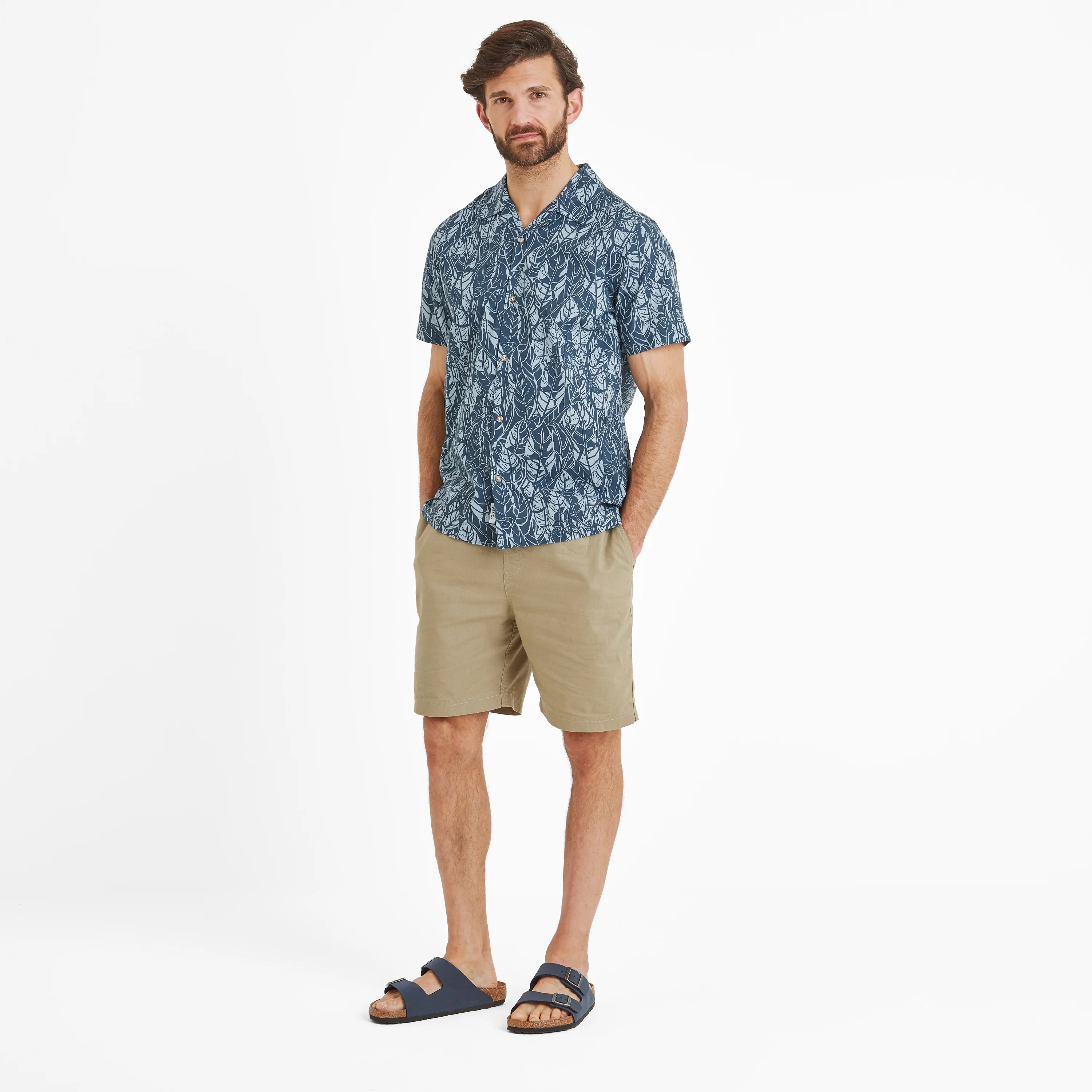 Otto Mens Short Sleeve Shirt - Night Sea Print