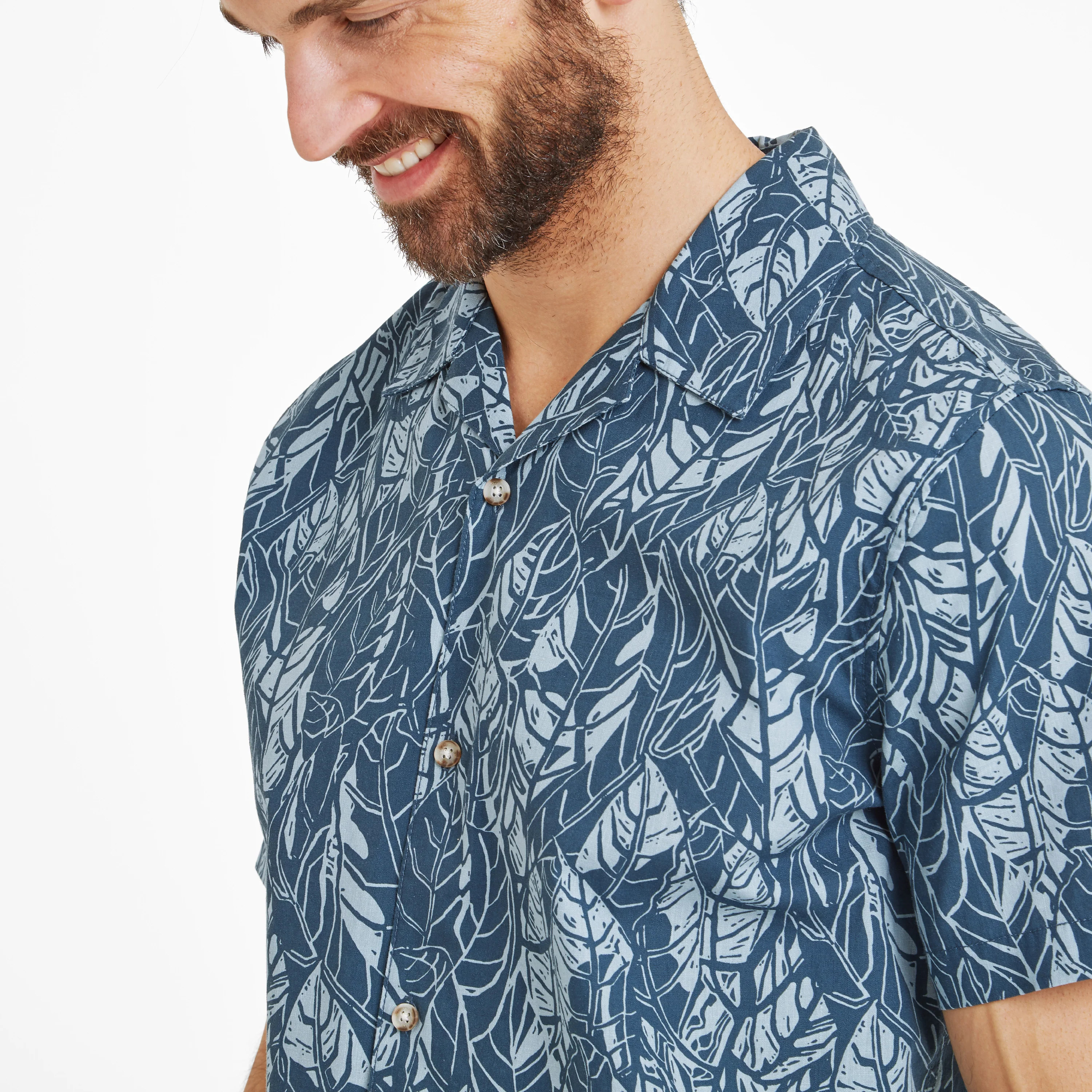 Otto Mens Short Sleeve Shirt - Night Sea Print - Image 5