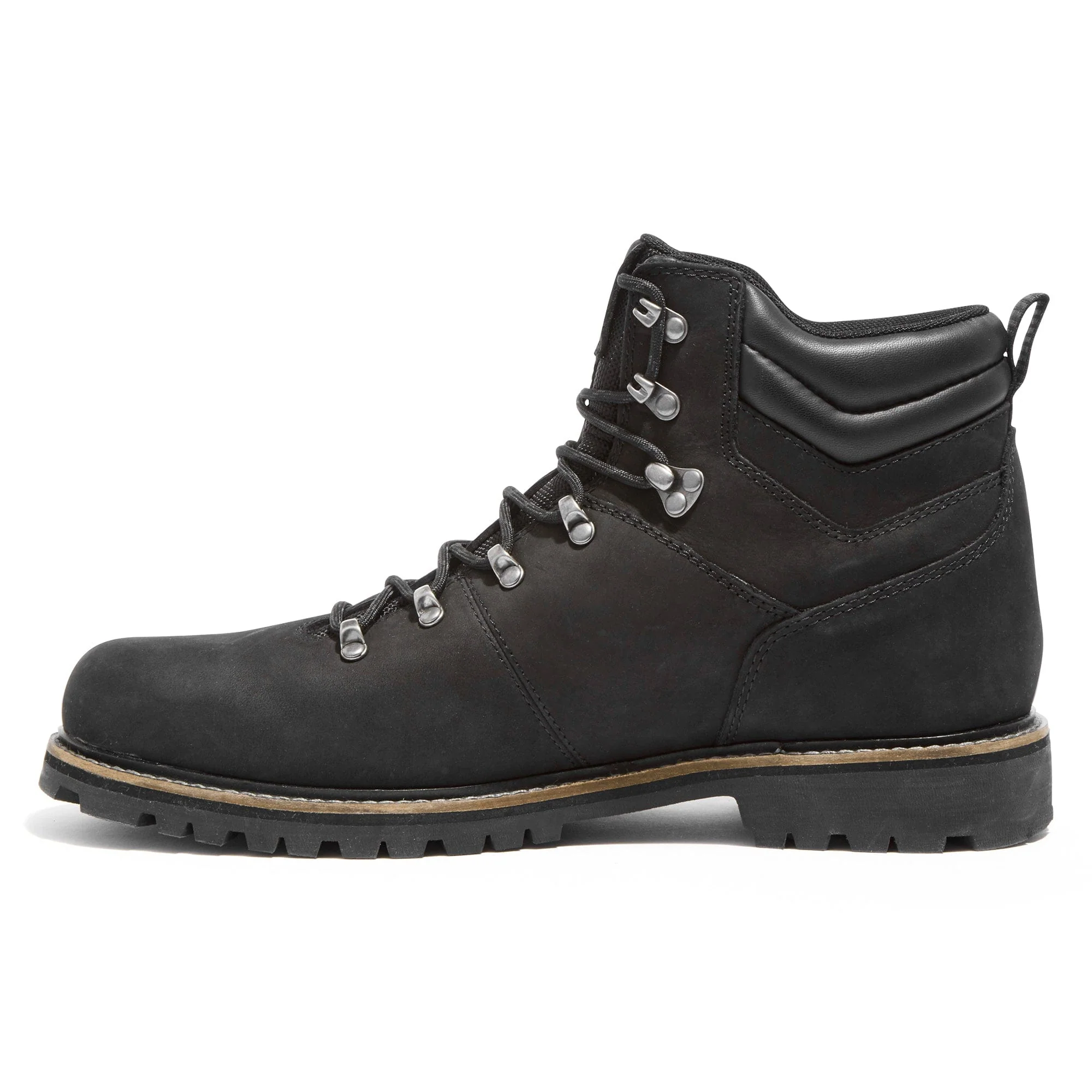 Outback Mens Leather Walking Boots - Black - Image 5