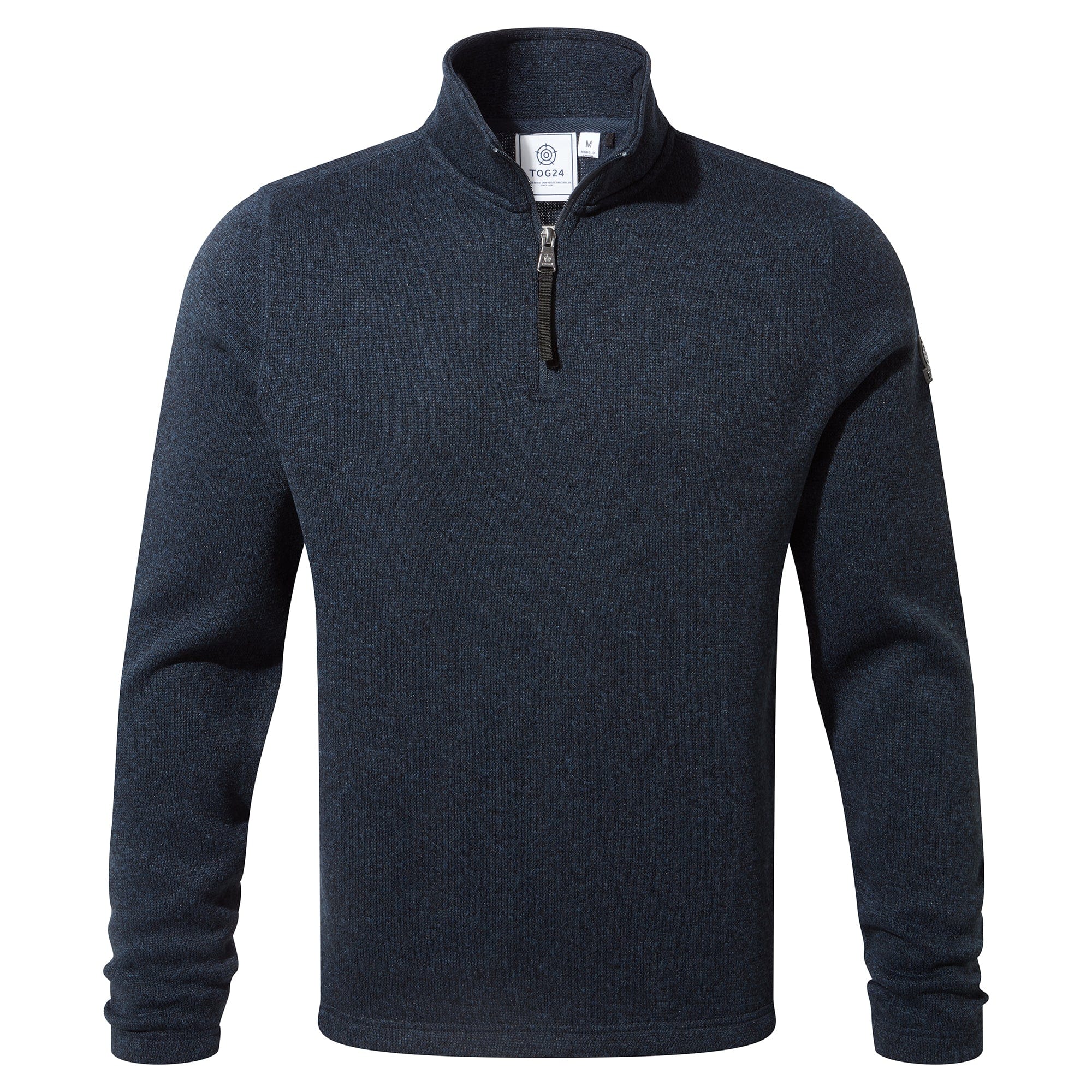 Pearson Mens Knitlook Quarter Zip Fleece - Dark Indigo Marl - Image 8