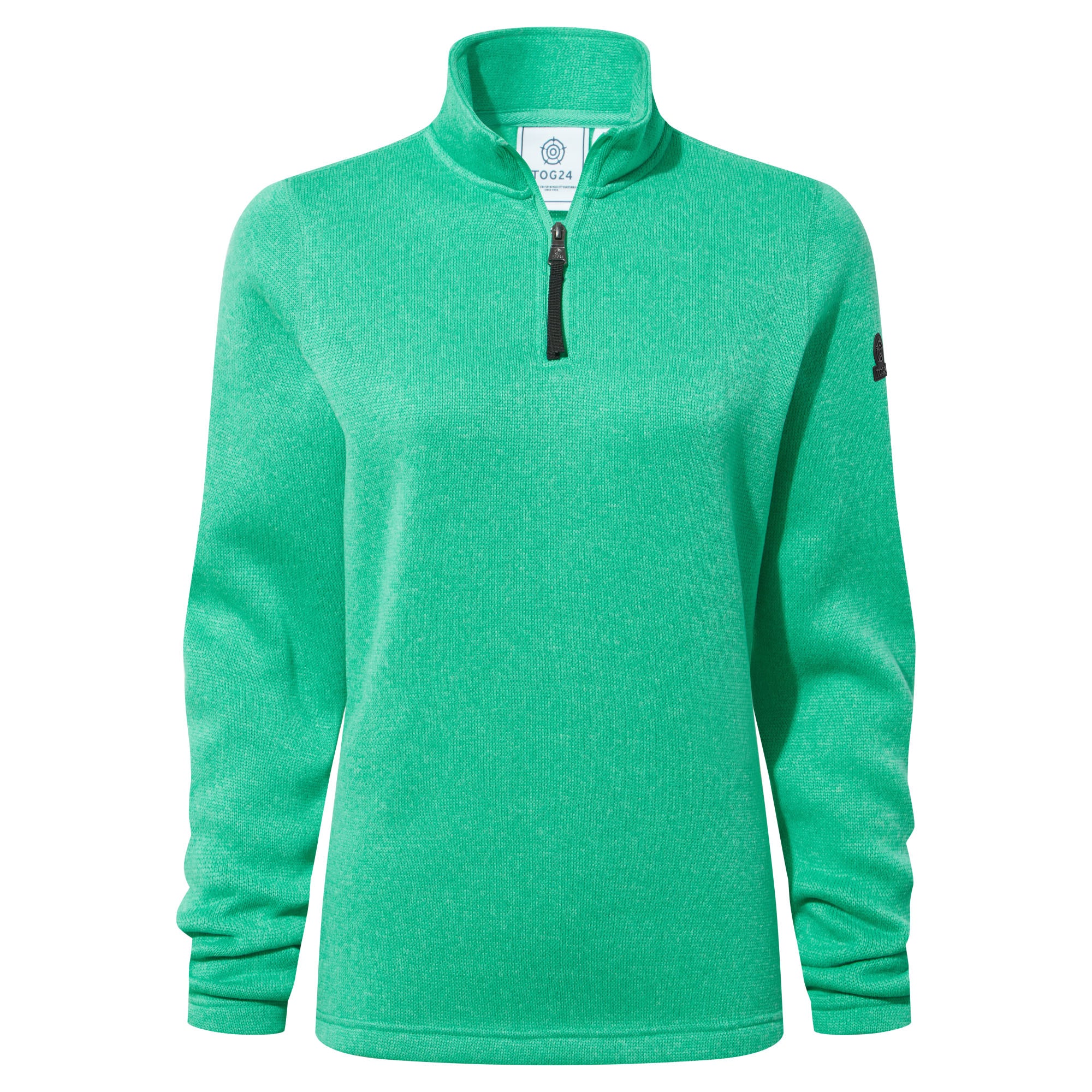 Pearson Womens Knitlook Quarter Zip Fleece - Jade Marl - Image 6