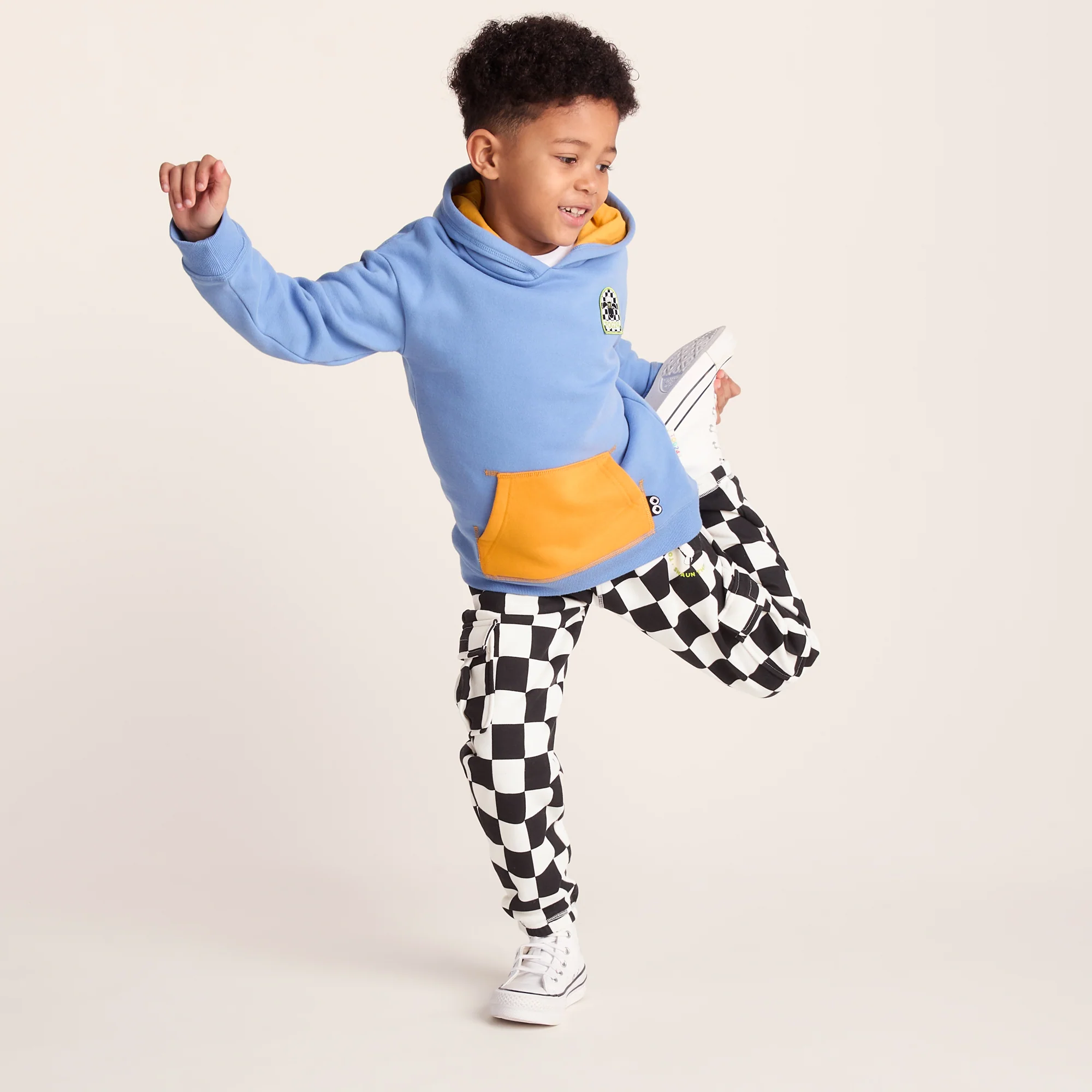 Polypay Kids Shaun the Sheep Sweat Pant - Black Woolly Checkerboard - Image 5