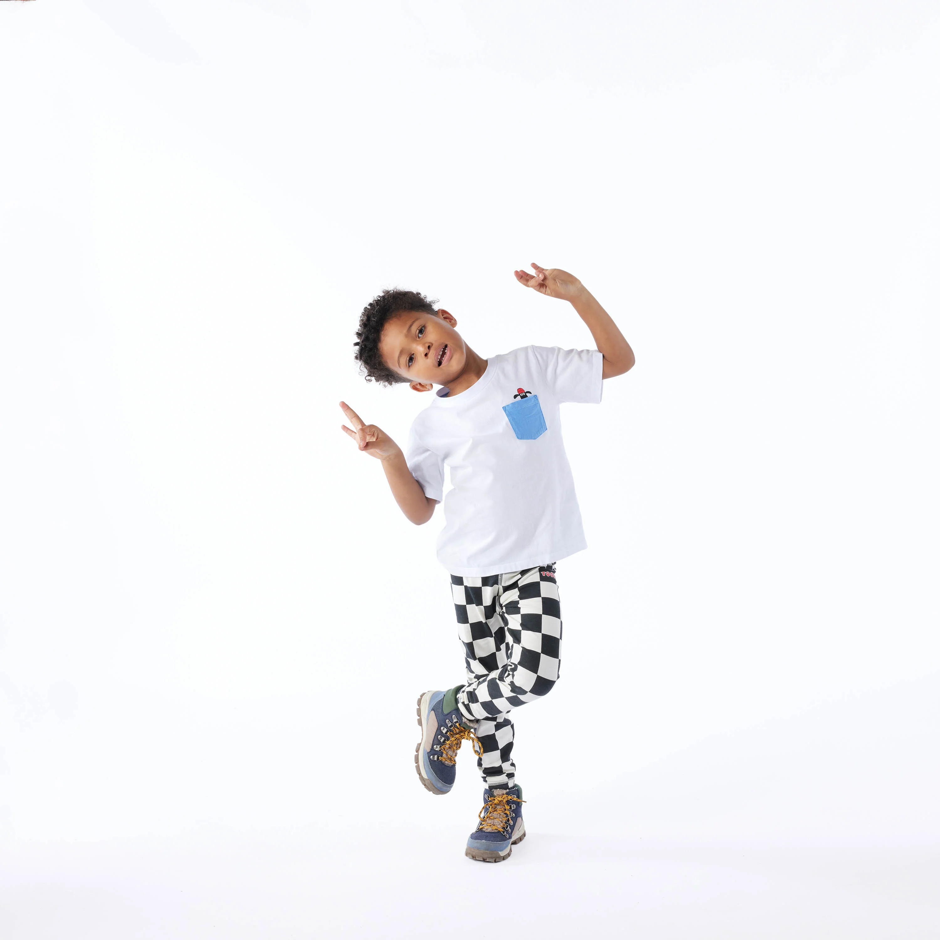 Racka Kids Shaun the Sheep Legging - Black Woolly Checkerboard - Image 3