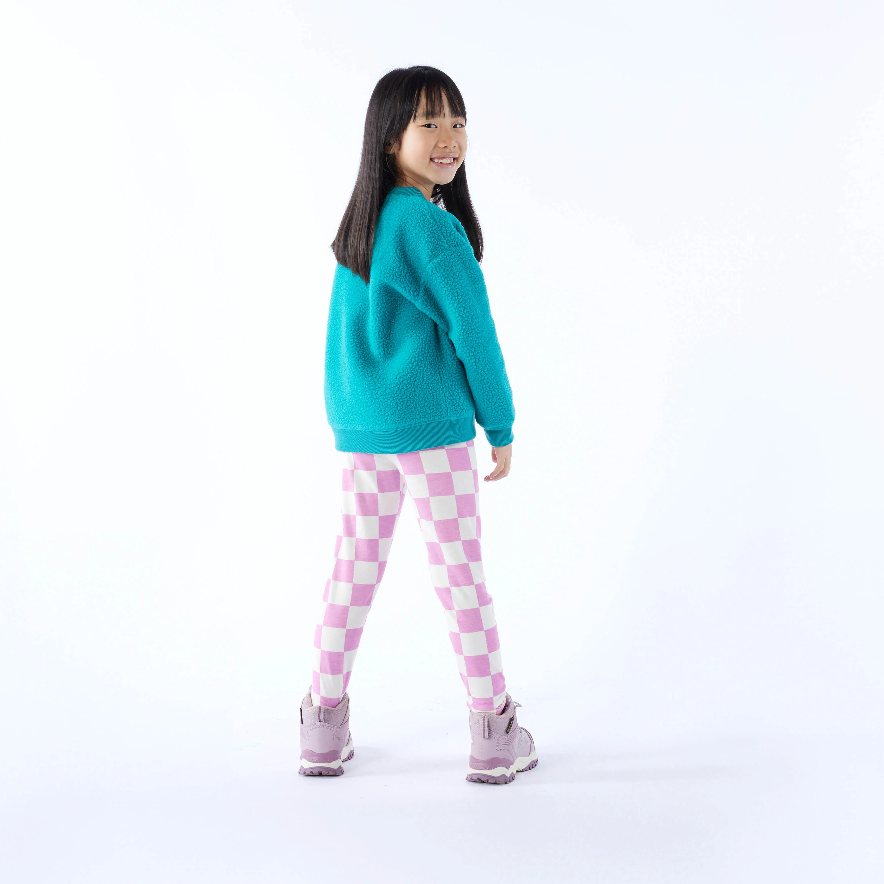Racka Kids Shaun the Sheep Legging - Pink Woolly Checkerboard - Image 3