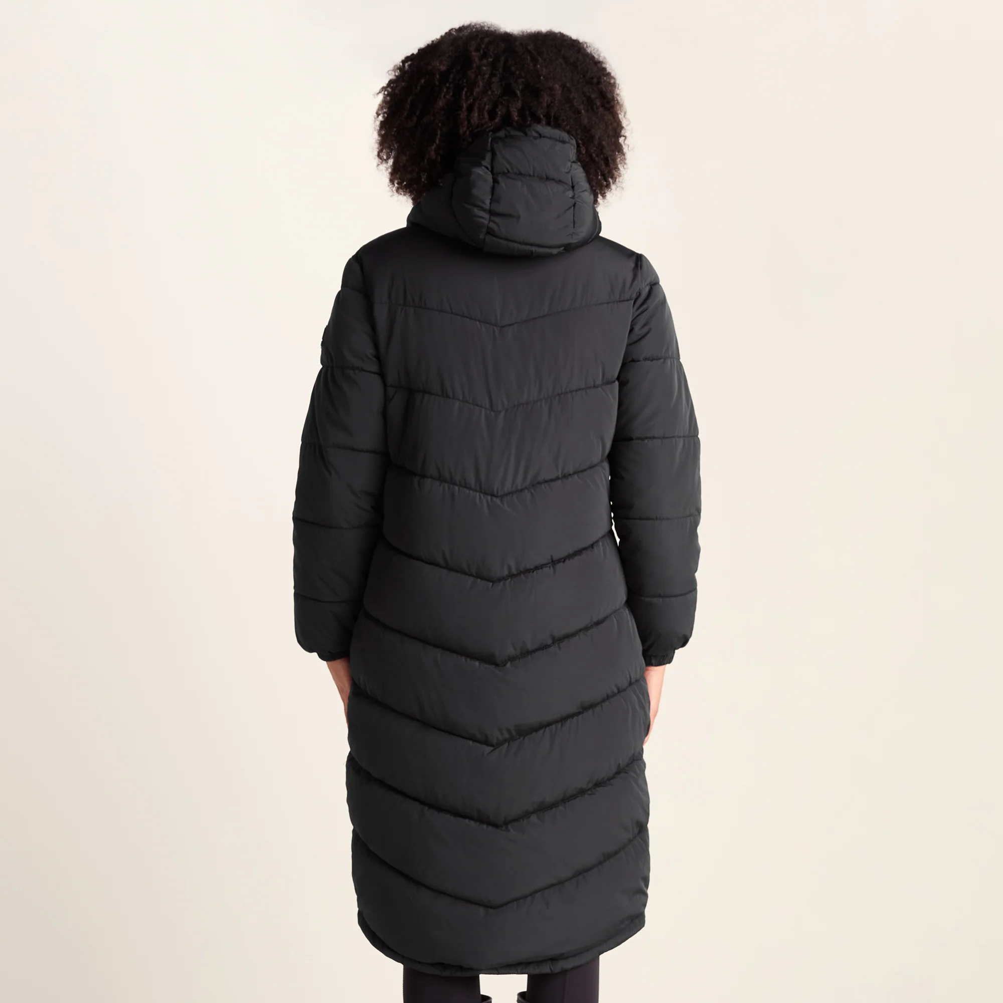 Raleigh Womens Long Insulated Jacket - Washed Black - Image 4