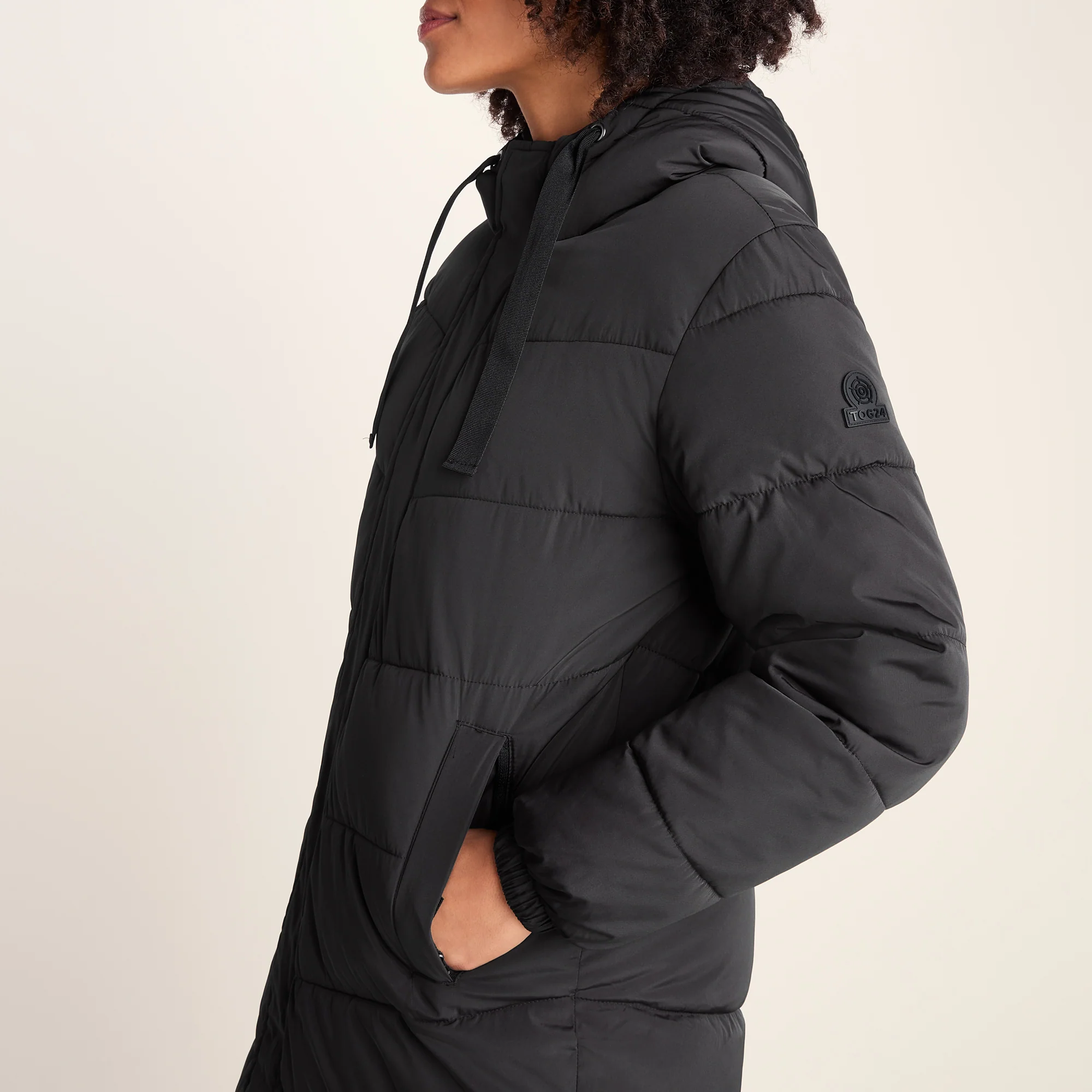Raleigh Womens Long Insulated Jacket - Washed Black - Image 7