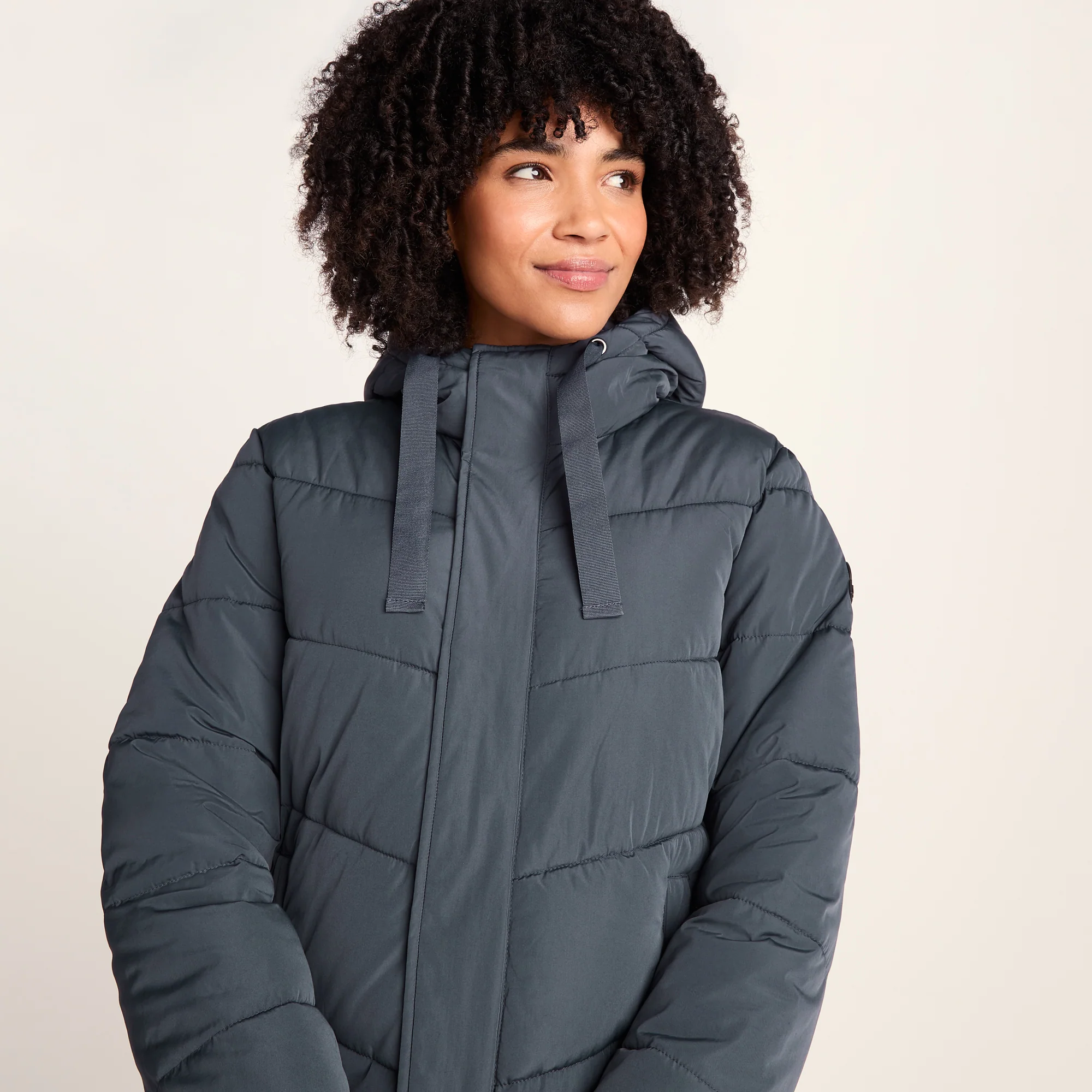 Raleigh Womens Long Insulated Jacket - Washed Blue - Image 7