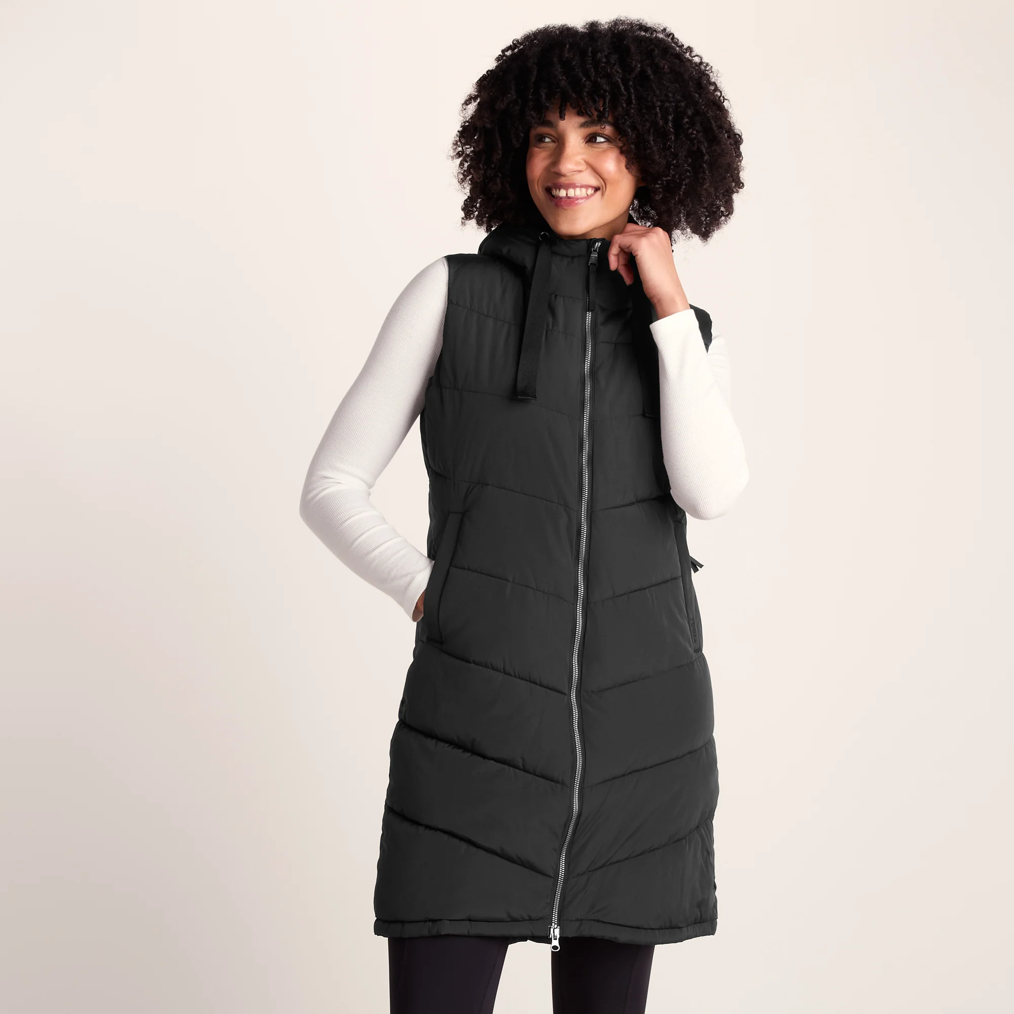 Ranskill Womens Long Insulated Gilet - Washed Black - Image 6