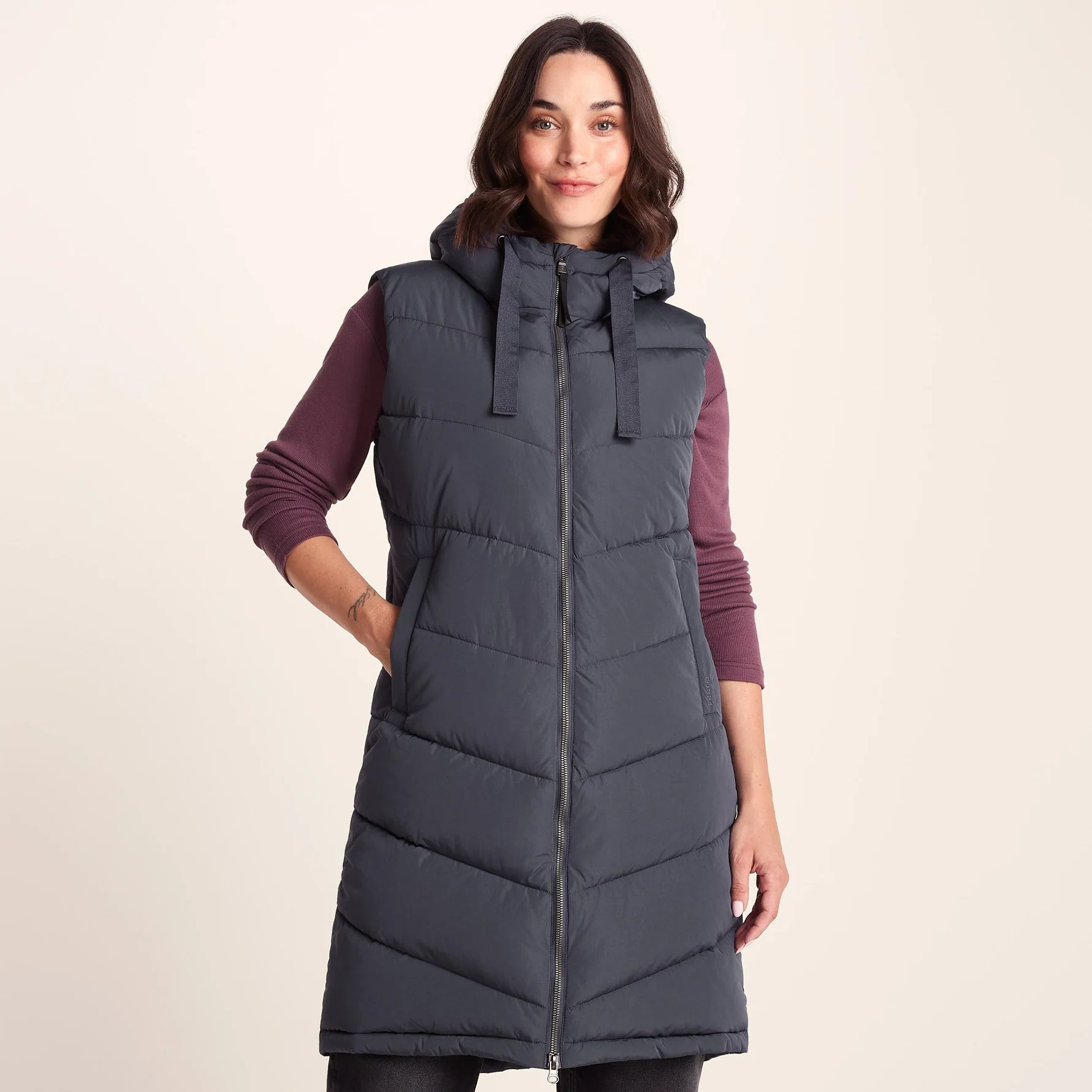 Ranskill Womens Long Insulated Gilet - Washed Blue