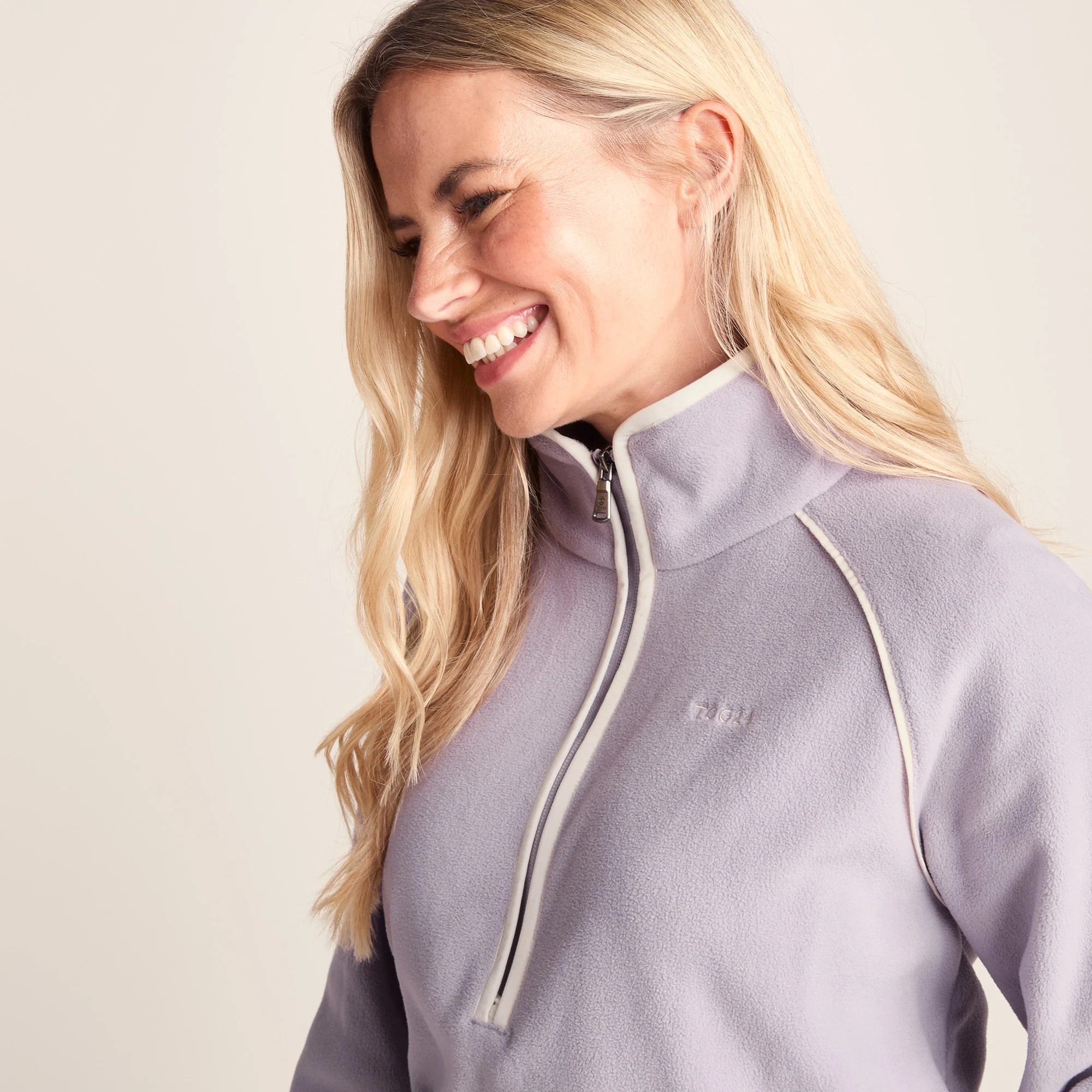 Rawson Womens Relaxed Fit Microfleece Zip Neck - Lavender Grey - Image 4