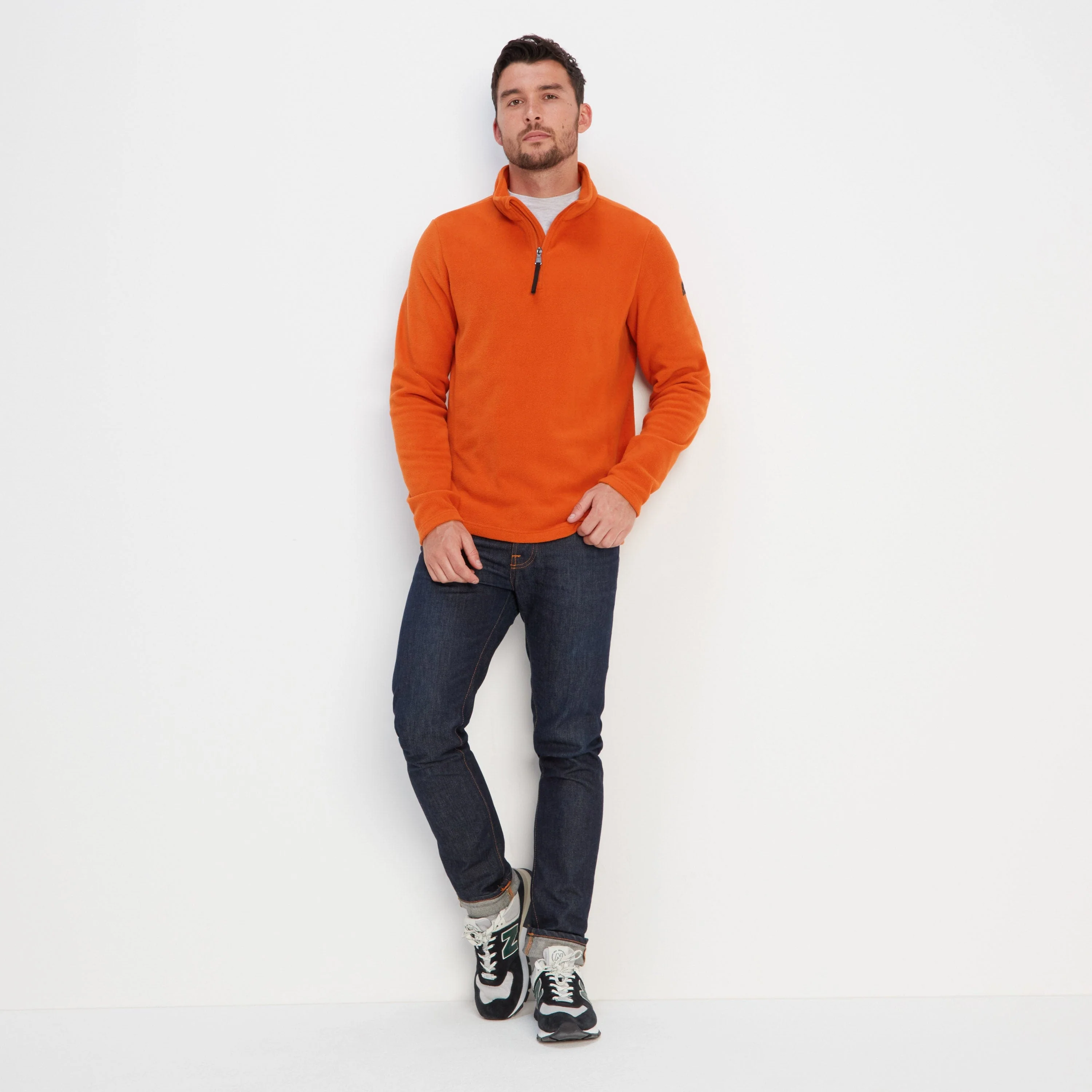 Revive Mens Quarter Zip Fleece - Dark Orange - Image 3