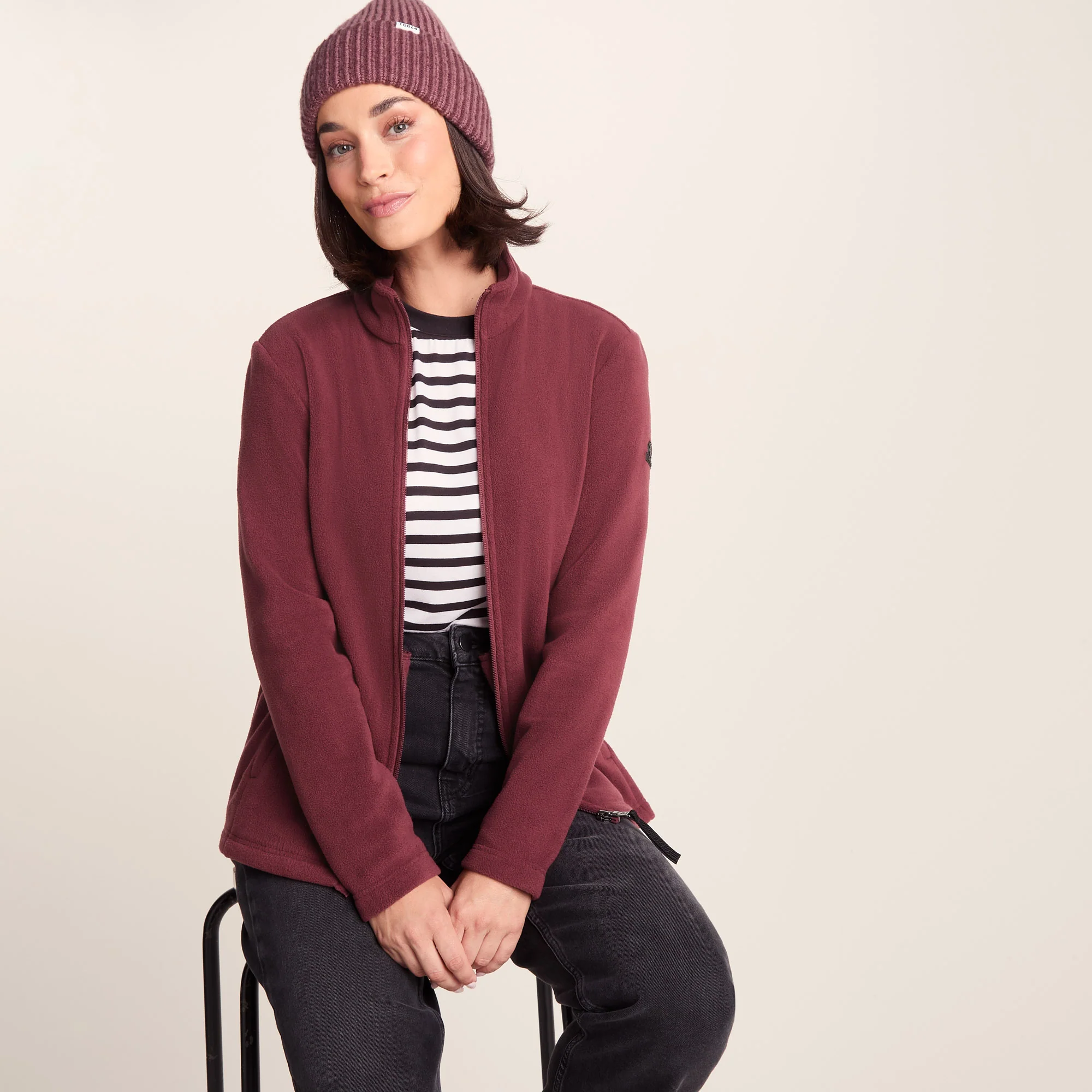 Revive Womens Fleece Jacket - Burgundy - Image 5