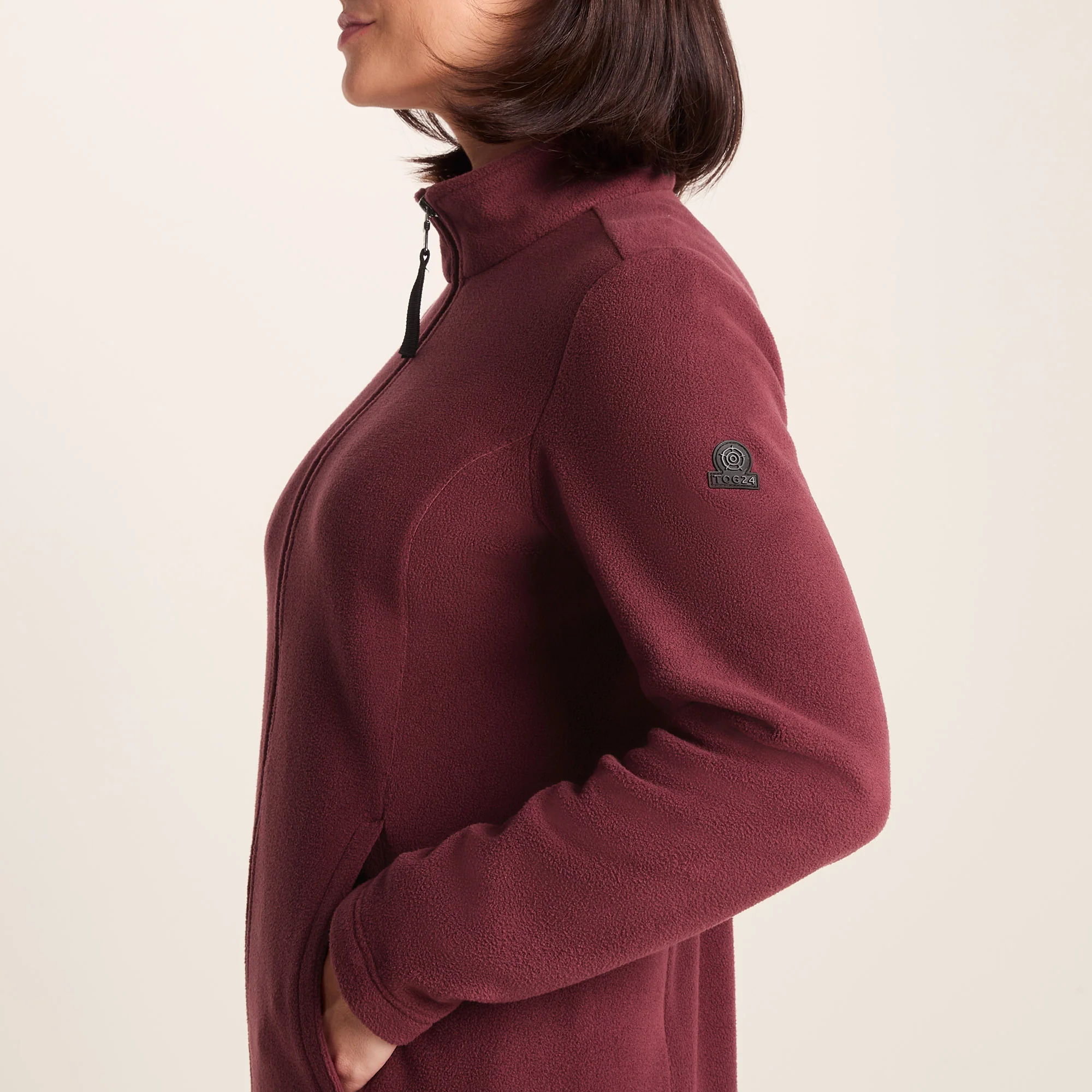 Revive Womens Fleece Jacket - Burgundy - Image 6