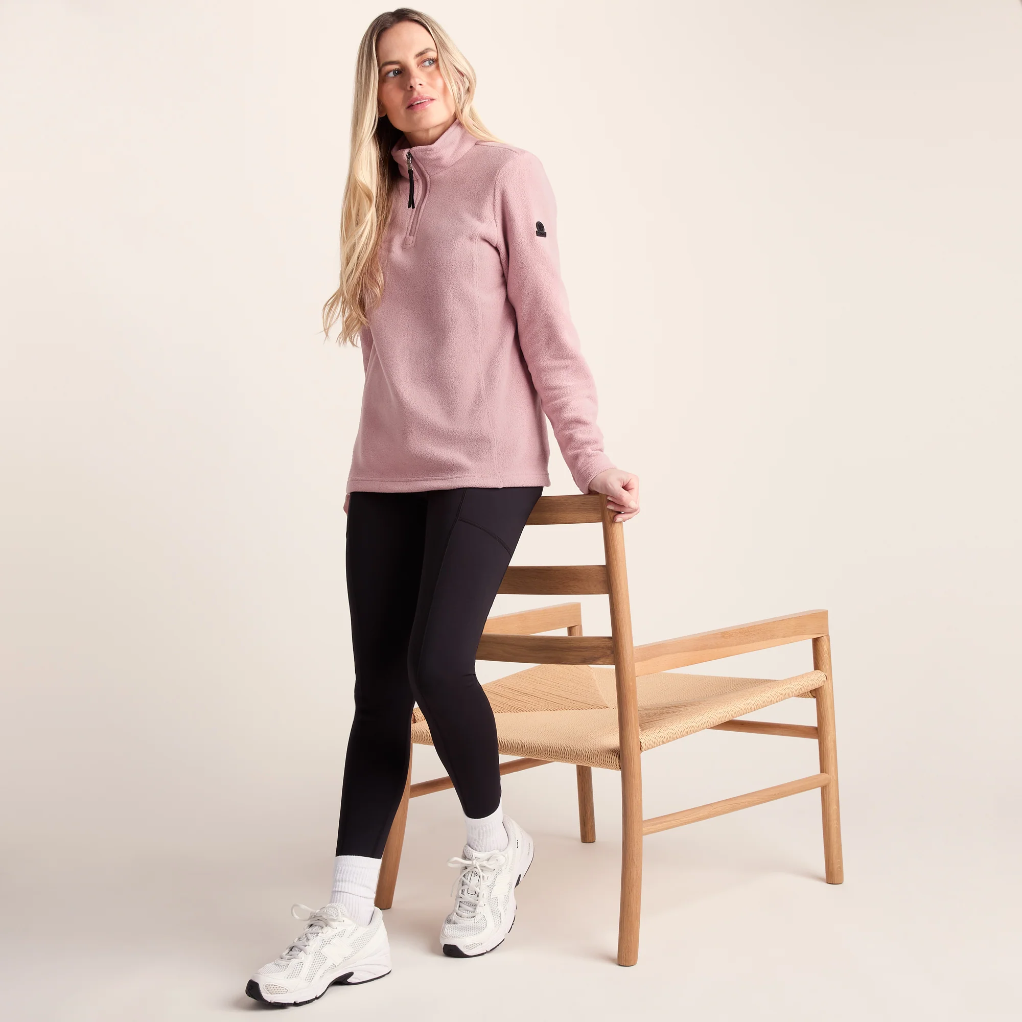 Revive Womens Quarter Zip Fleece - Faded Pink - Image 4