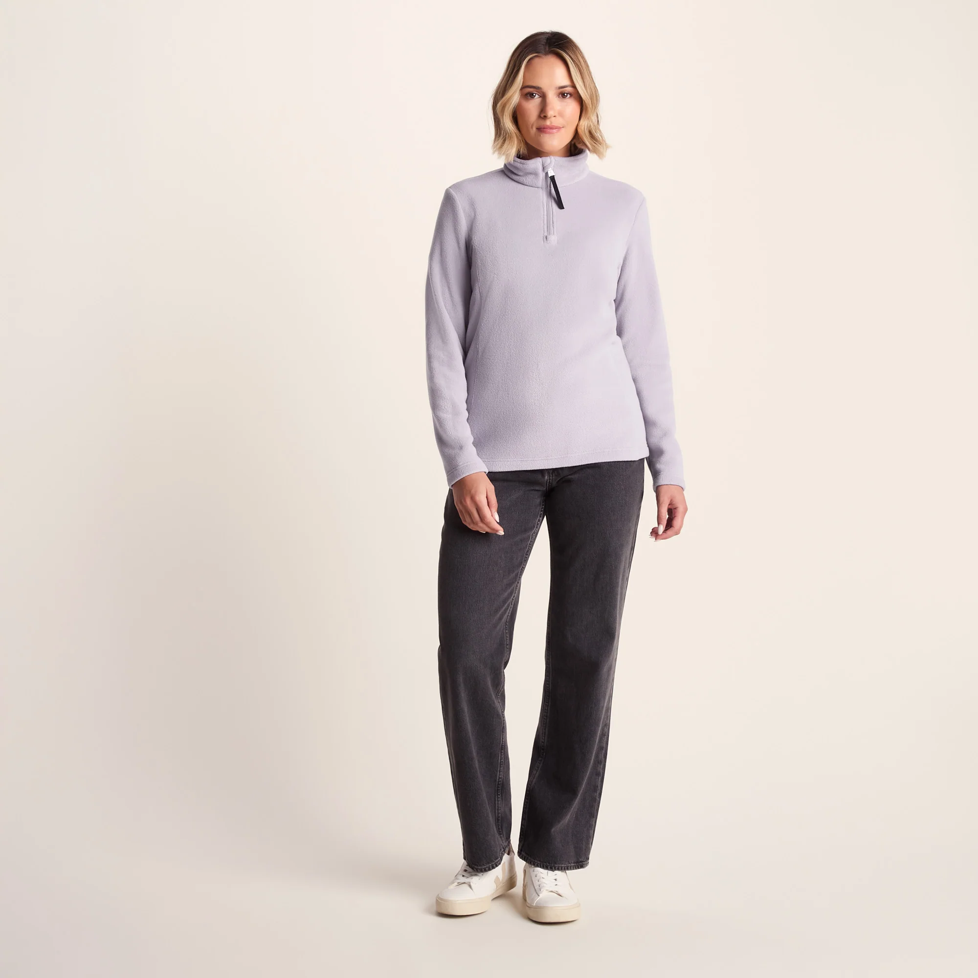 Revive Womens Quarter Zip Fleece - Lavender Grey - Image 3