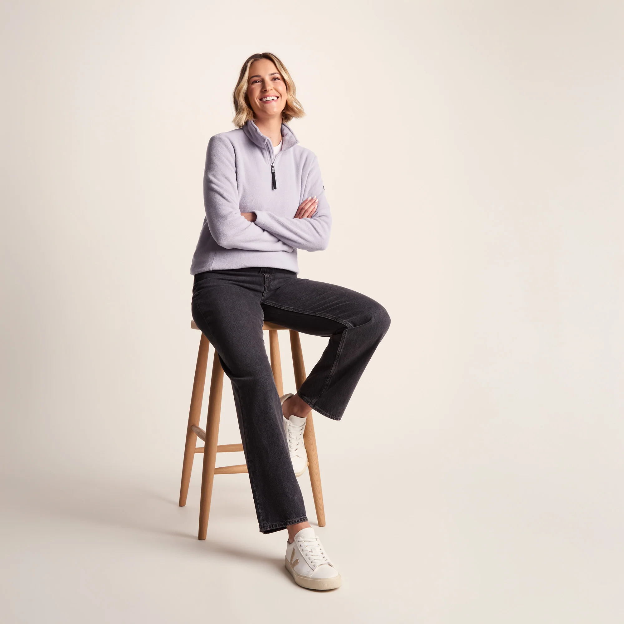 Revive Womens Quarter Zip Fleece - Lavender Grey - Image 5