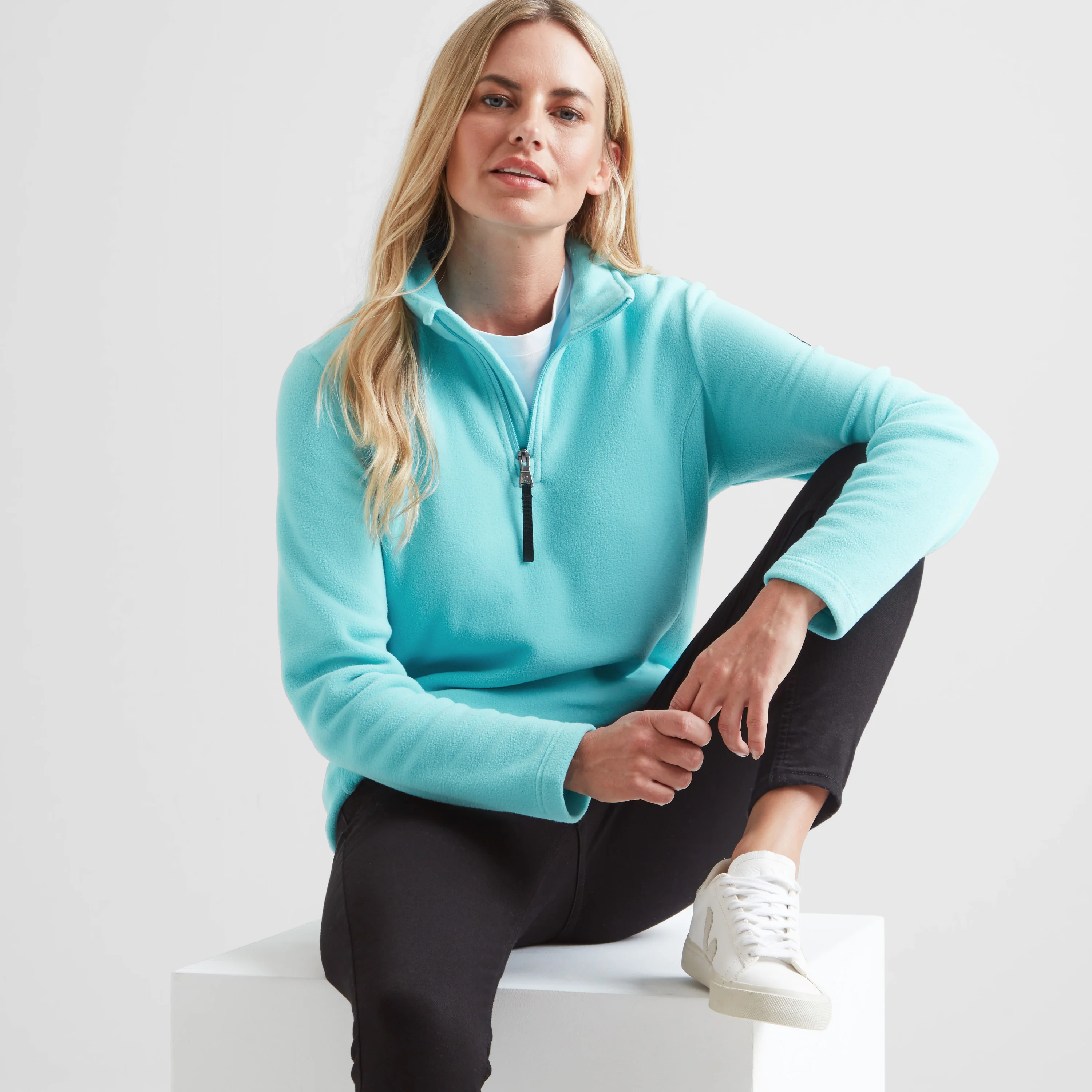 Revive Womens Quarter Zip Fleece - Shore Blue - Image 5